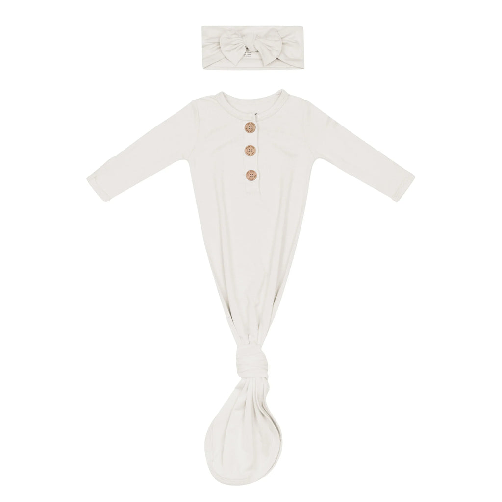 Knotted Gown with Bow Set in Oat