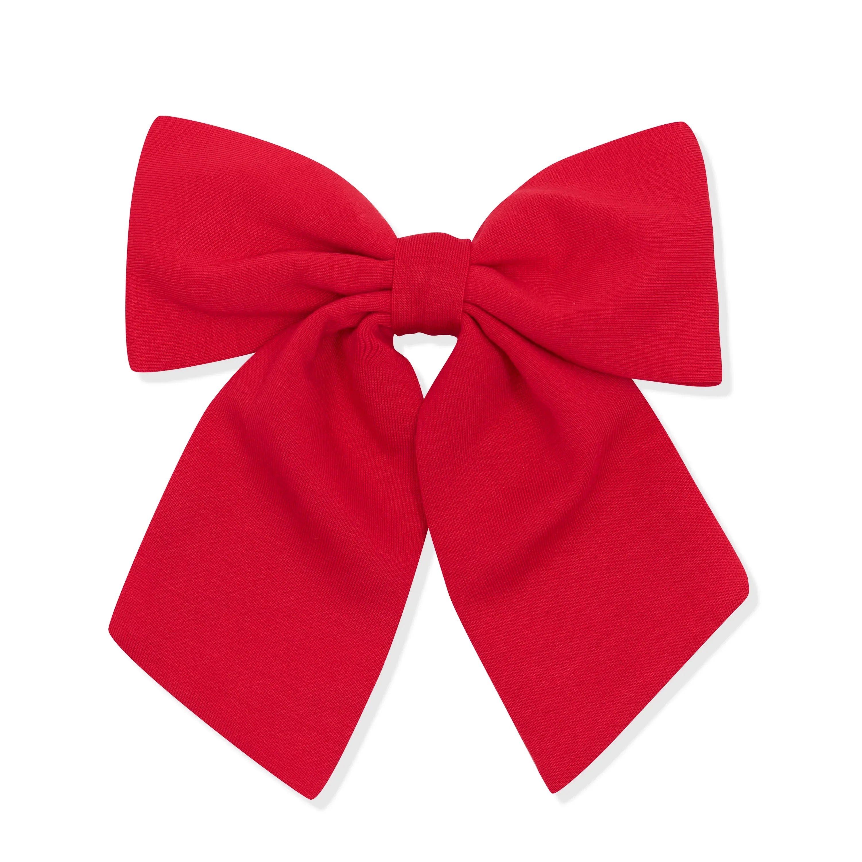 Large Alligator Clip Bow in Cardinal Secondary image