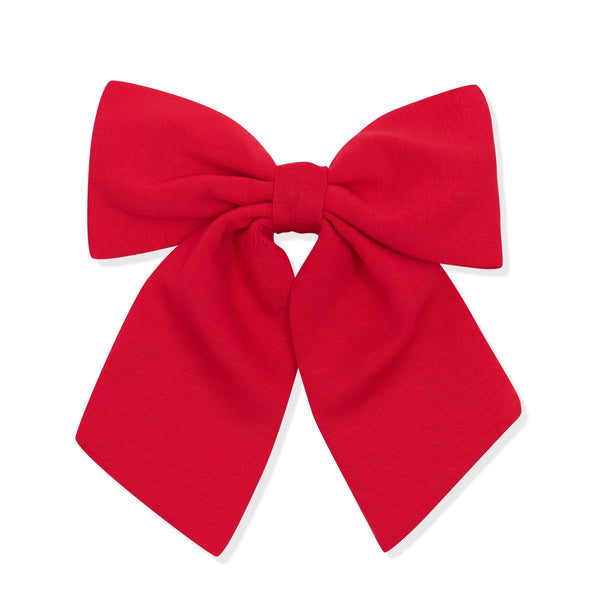 Large Alligator Clip Bow in Cardinal