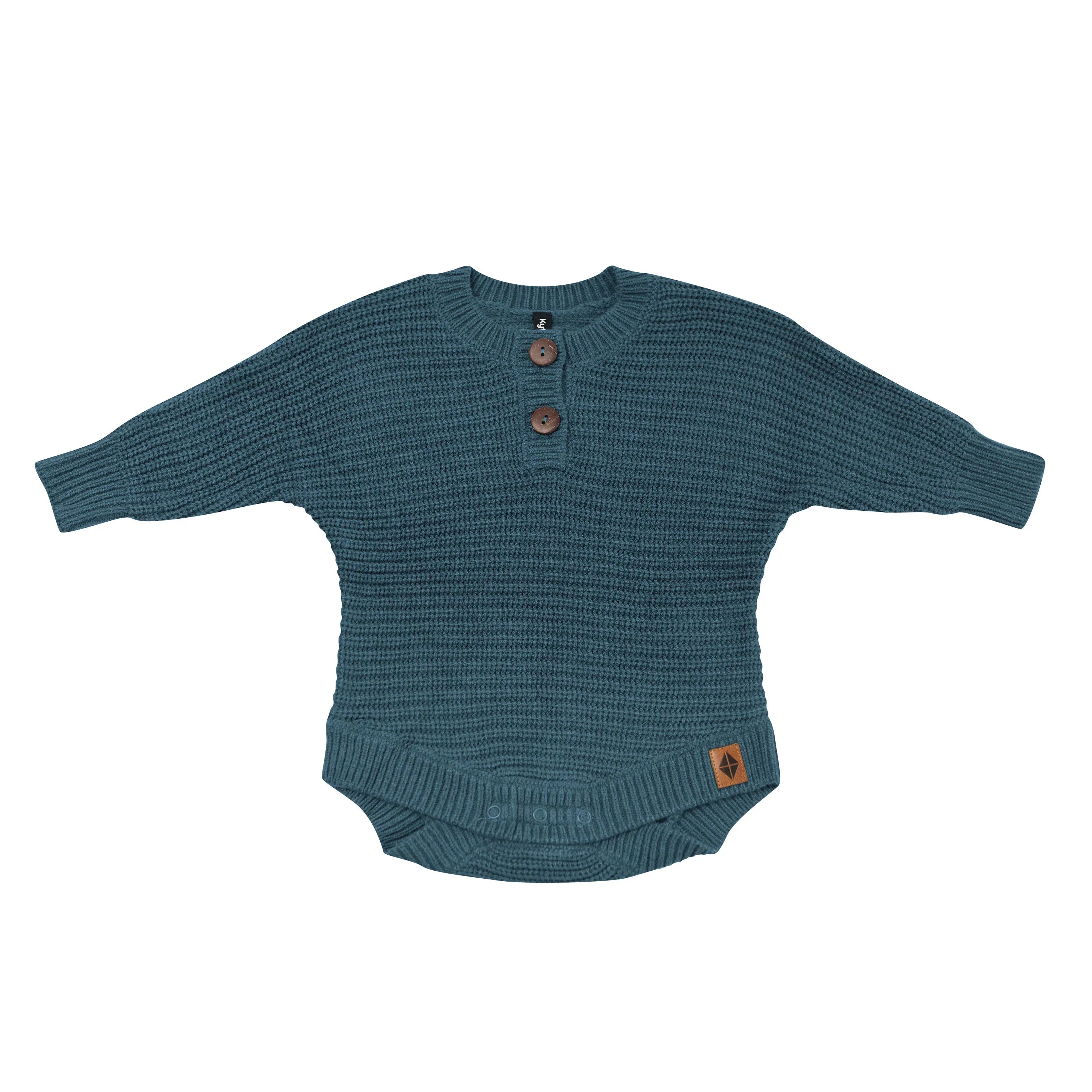Chunky Knit Romper in Atlantic Secondary image