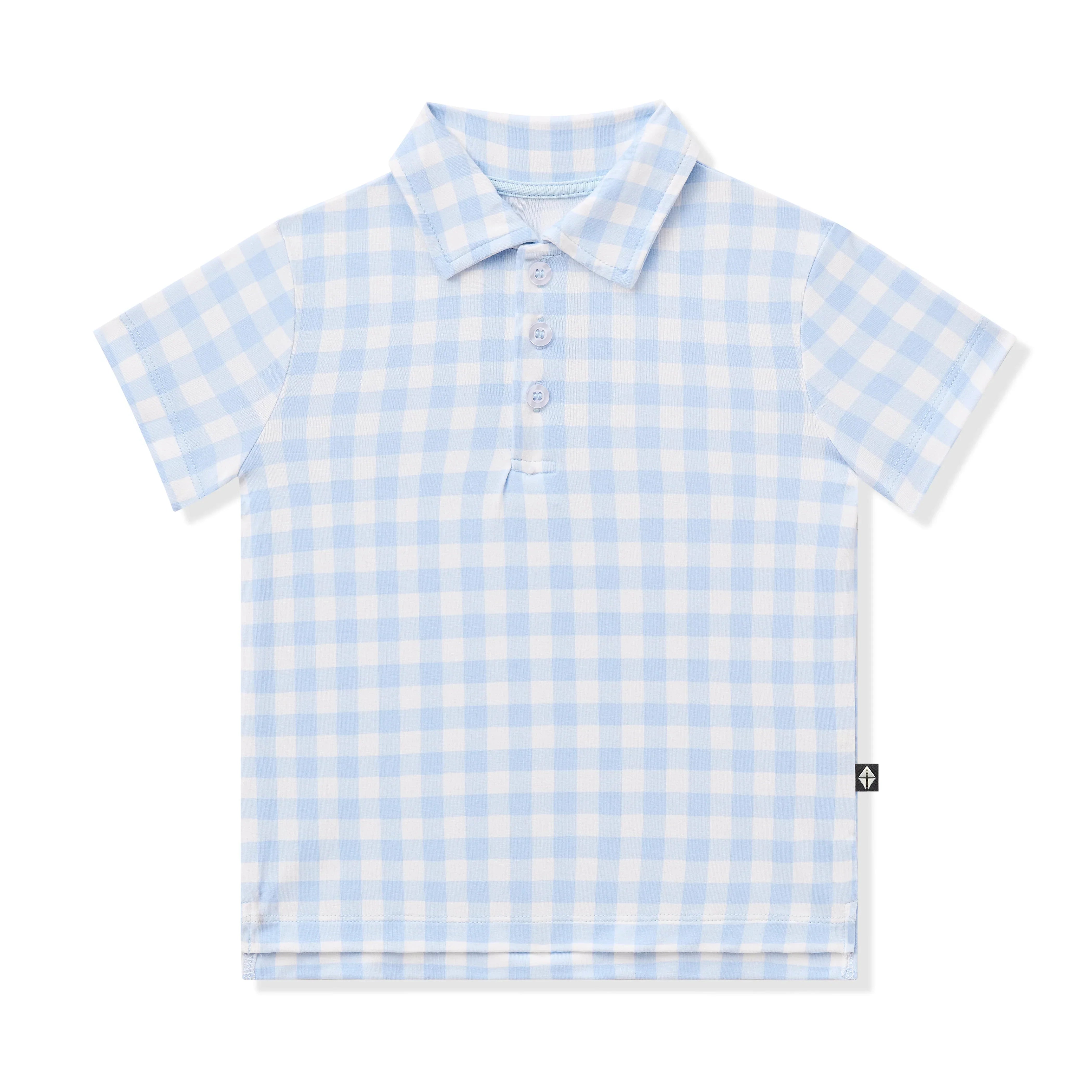 Toddler Short Sleeve Polo in Gingham Breeze Secondary image