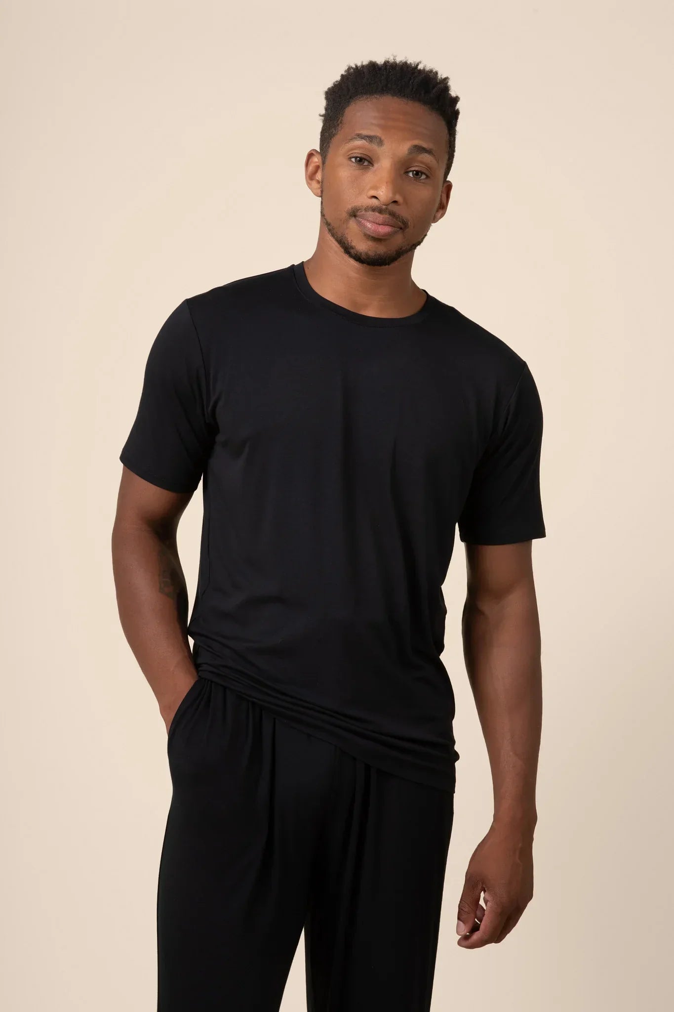 Men's Short Sleeve & Pant PJ Set in Midnight Secondary image