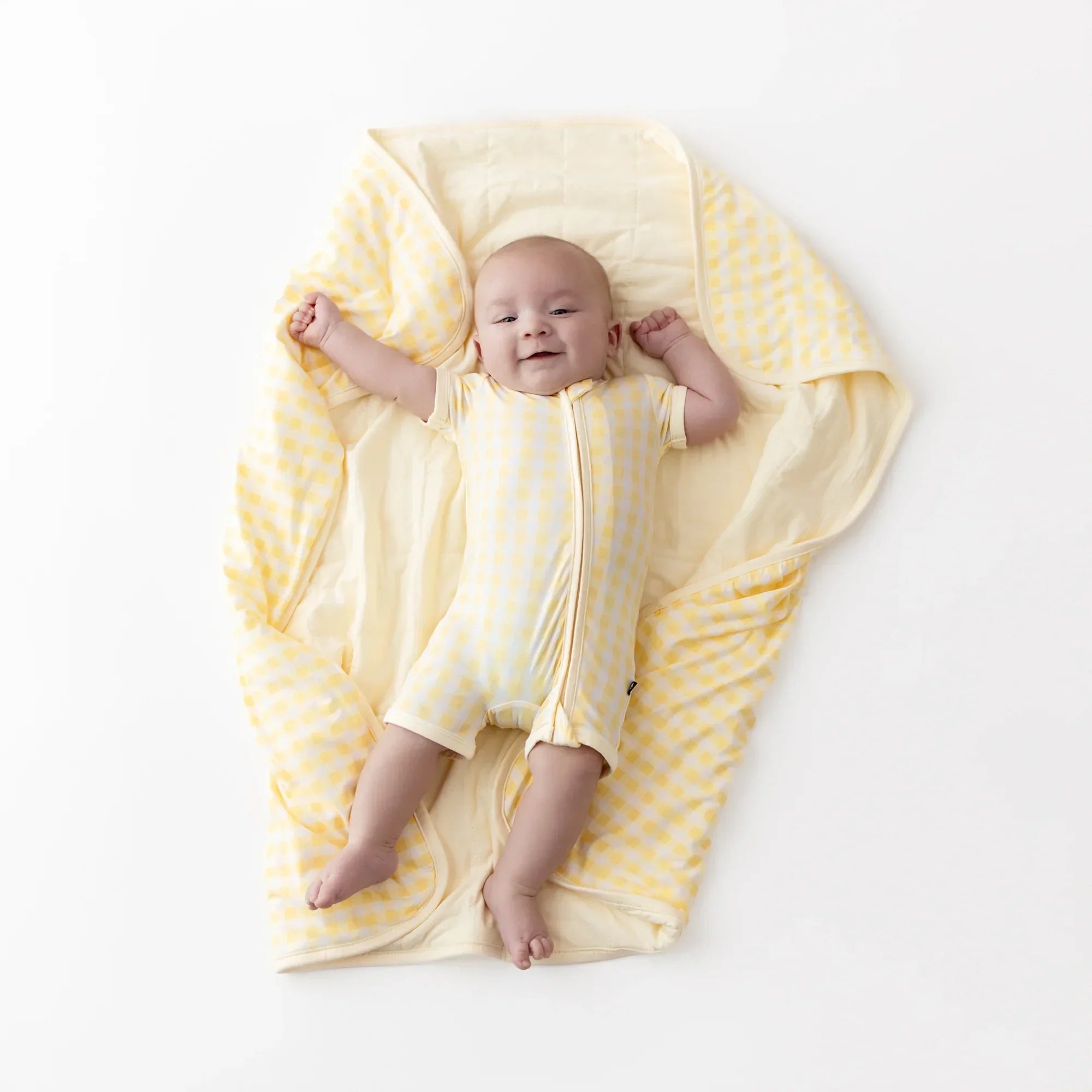 Baby Blanket in Gingham Chamomile 1.0 Secondary image