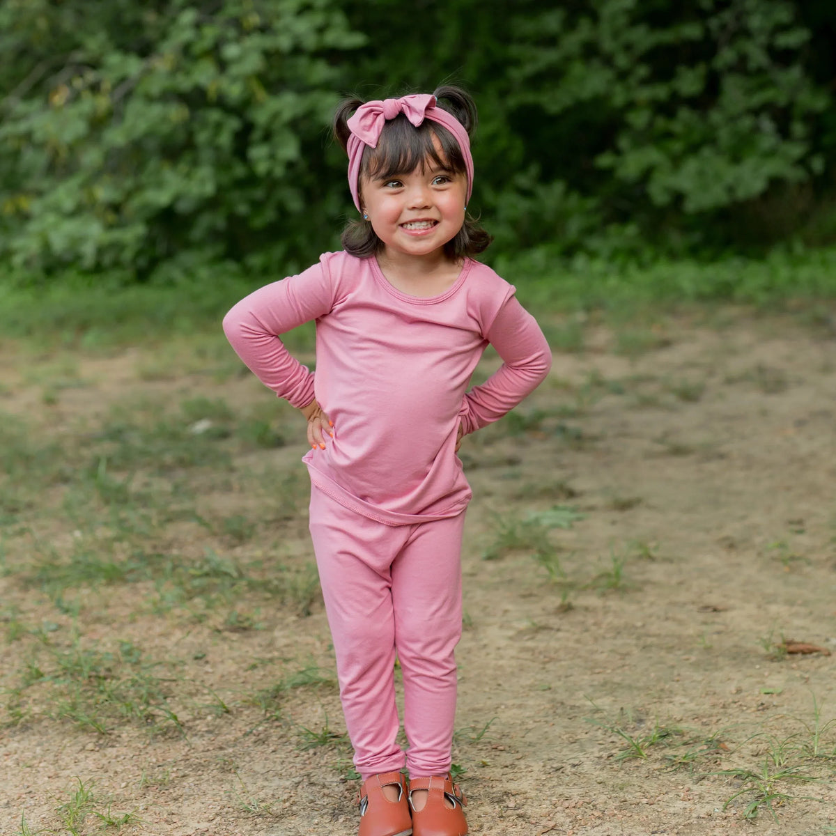 Long Sleeve Pajamas in Apple Blossom Main image