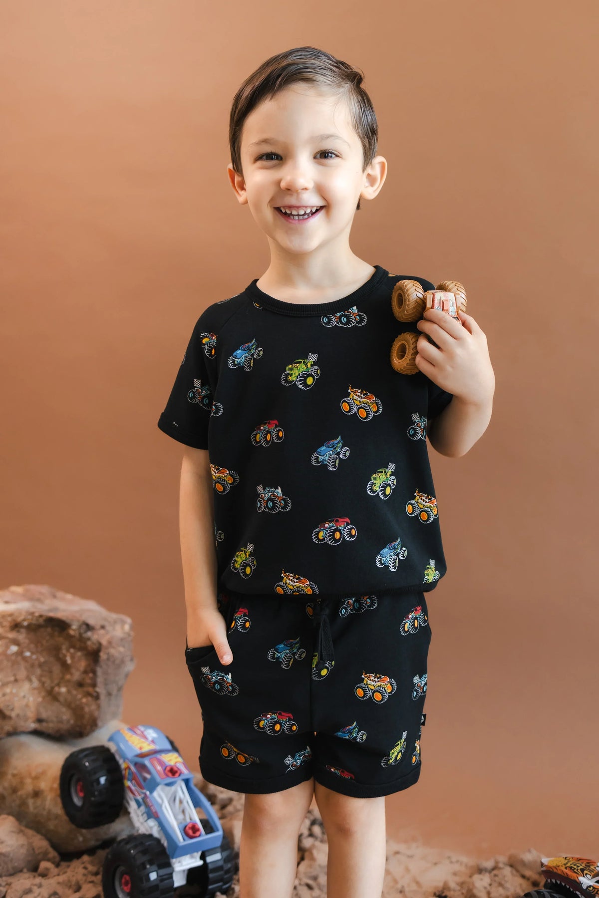 Short Sleeve Jogger Set in Monster Truck Main image