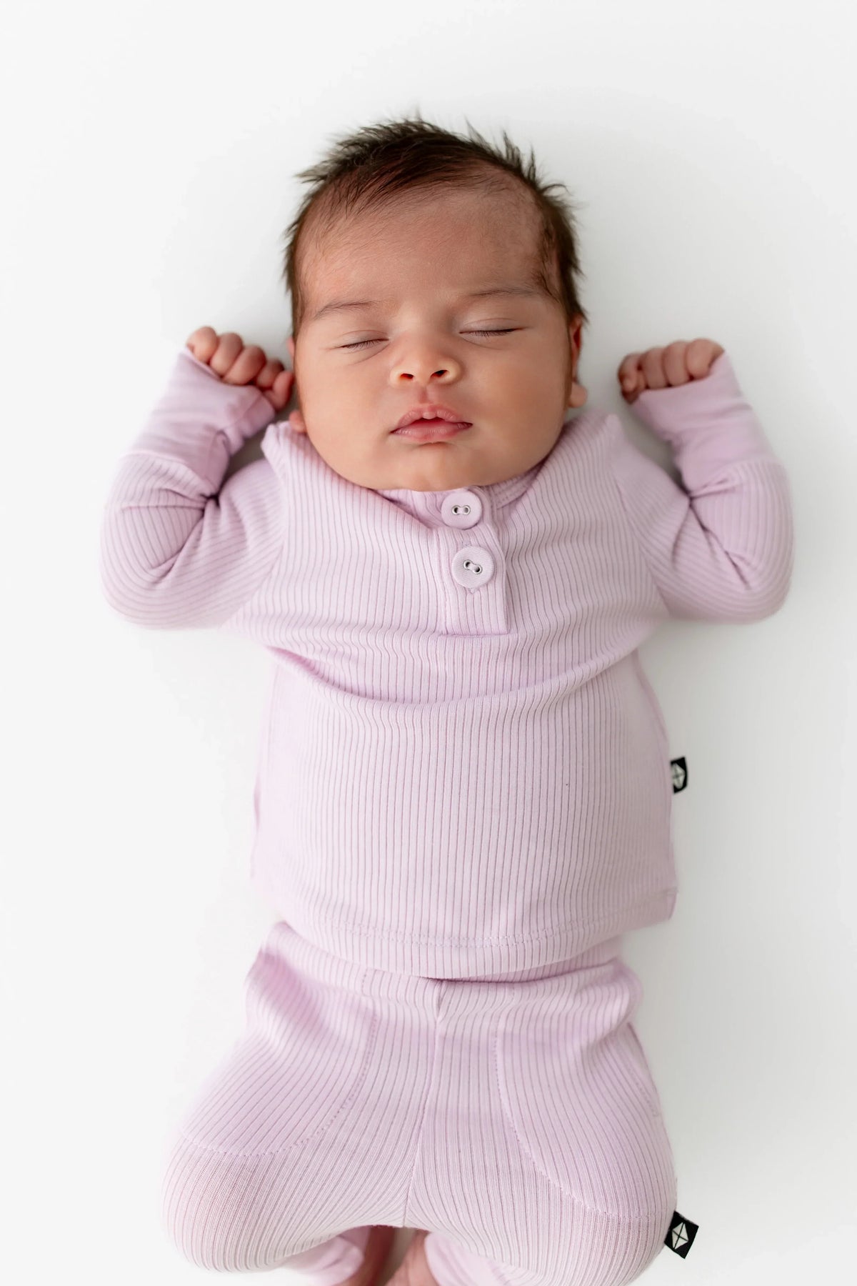 Ribbed Infant Henley Set in Thistle Main image