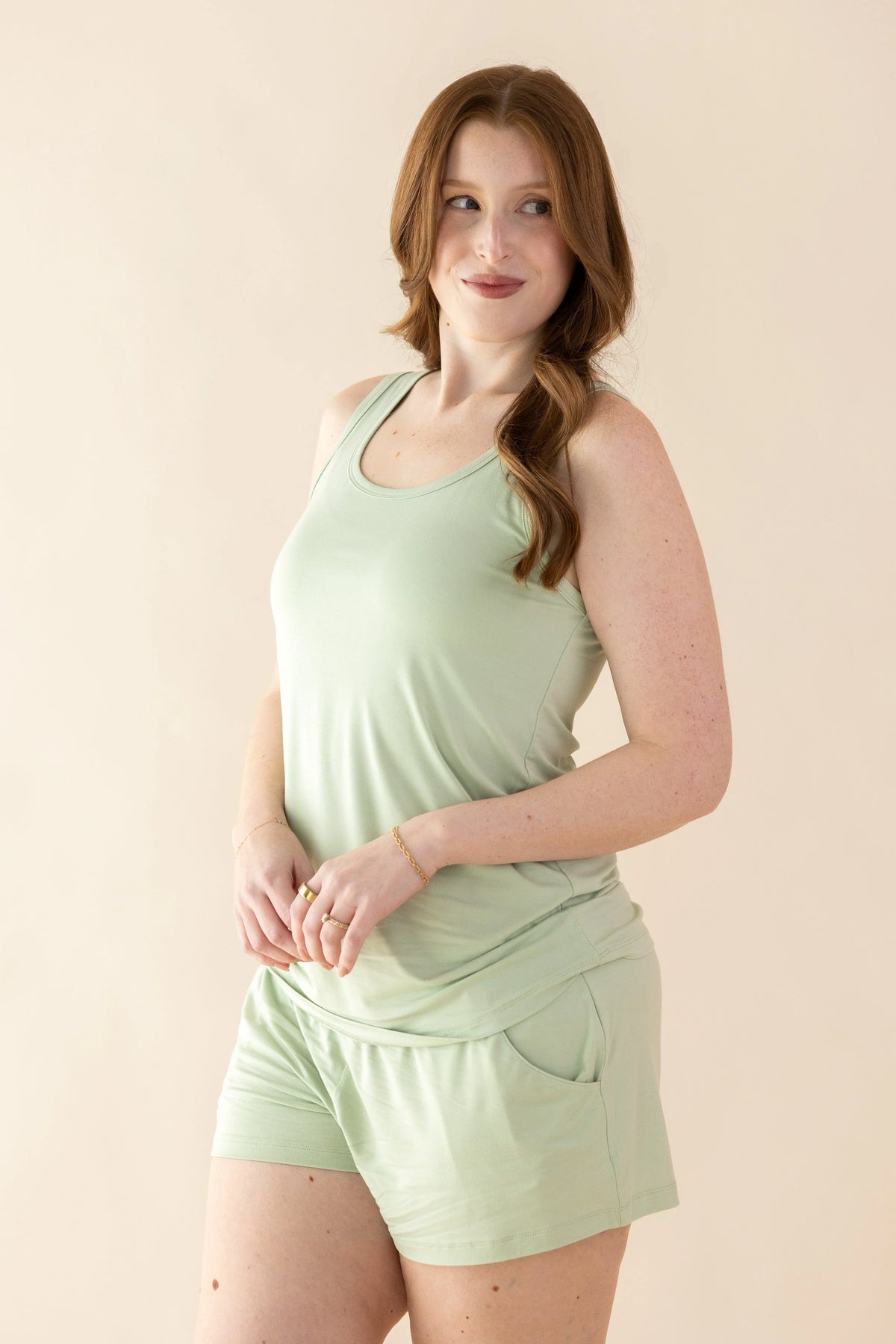 Women's Tank Set in Basil Main image