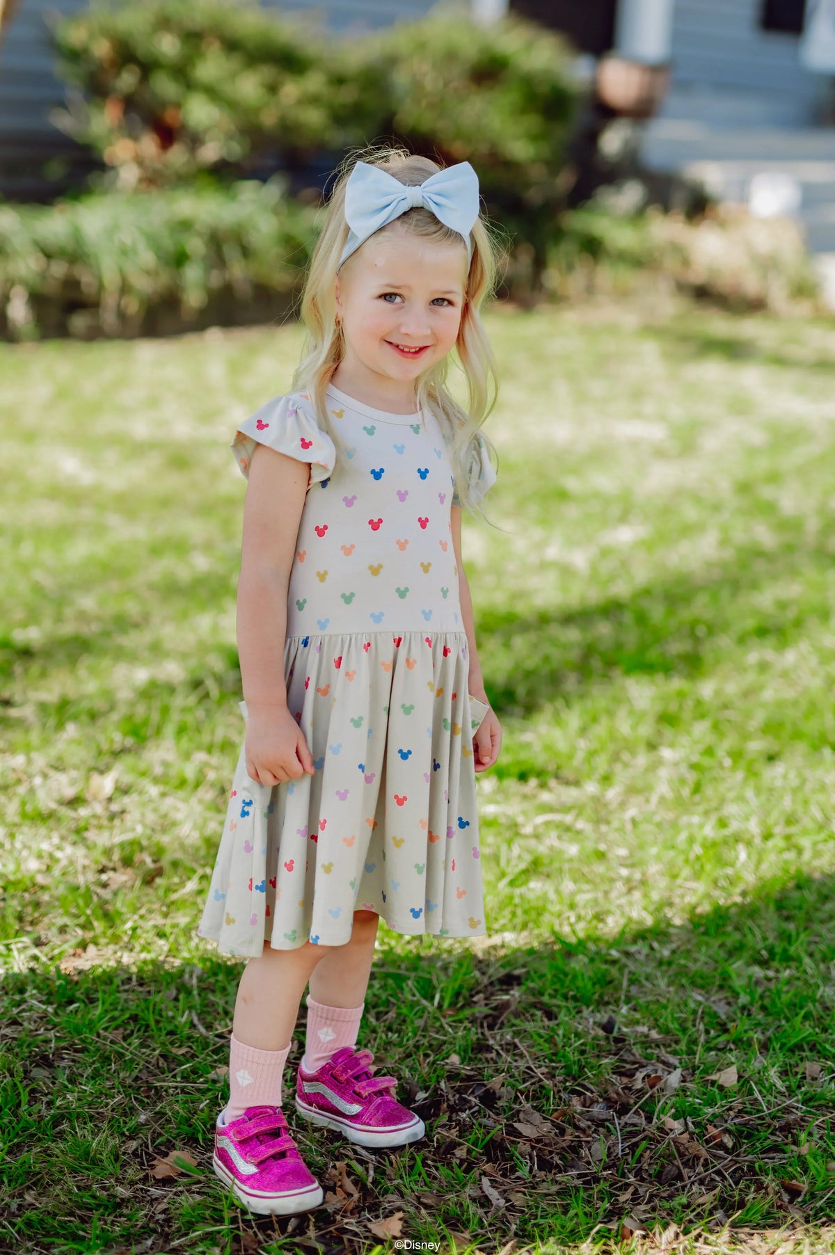 Pocket Dress in Pastel Mickey Mouse Main image