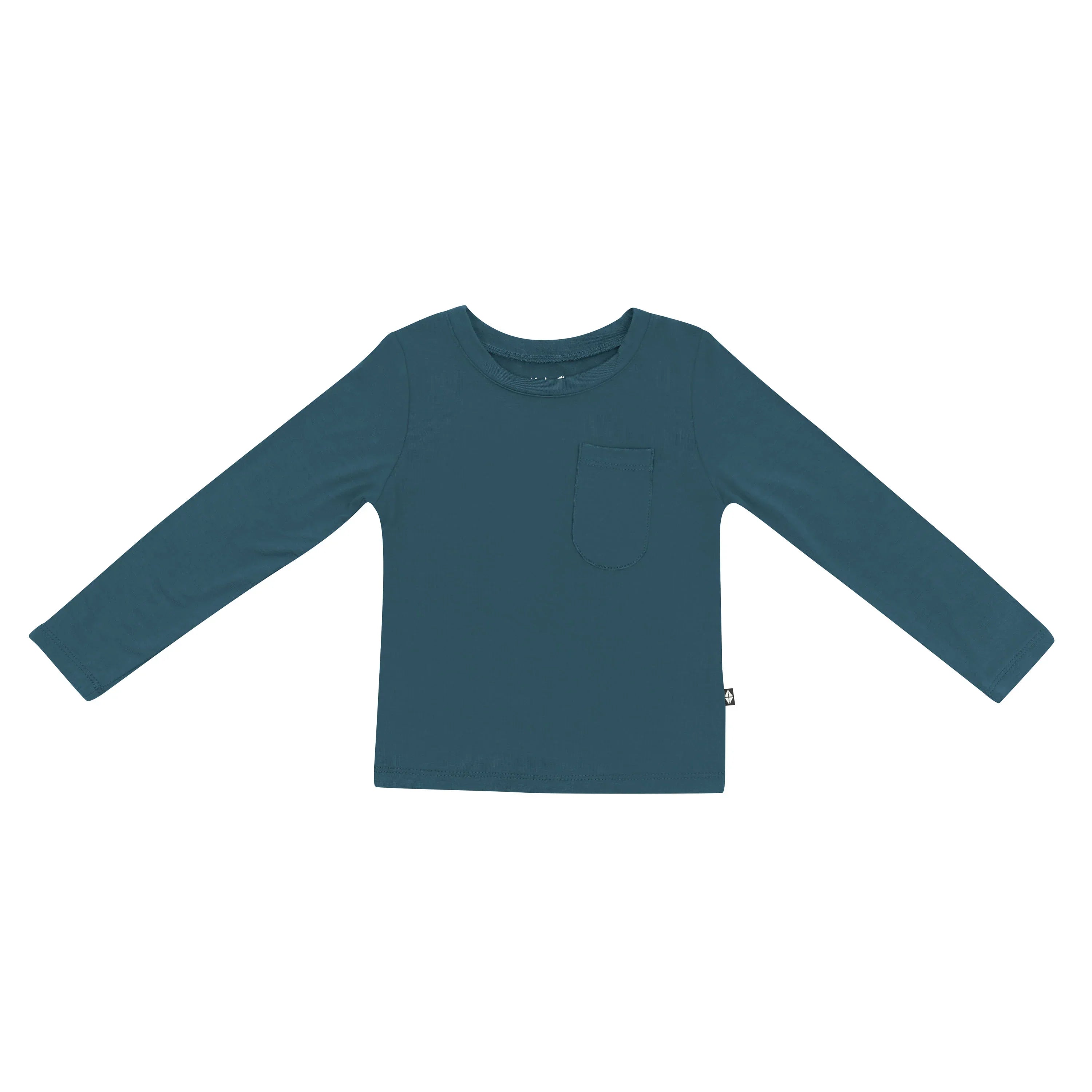 Long Sleeve Toddler Crew Neck Tee in Atlantic Secondary image