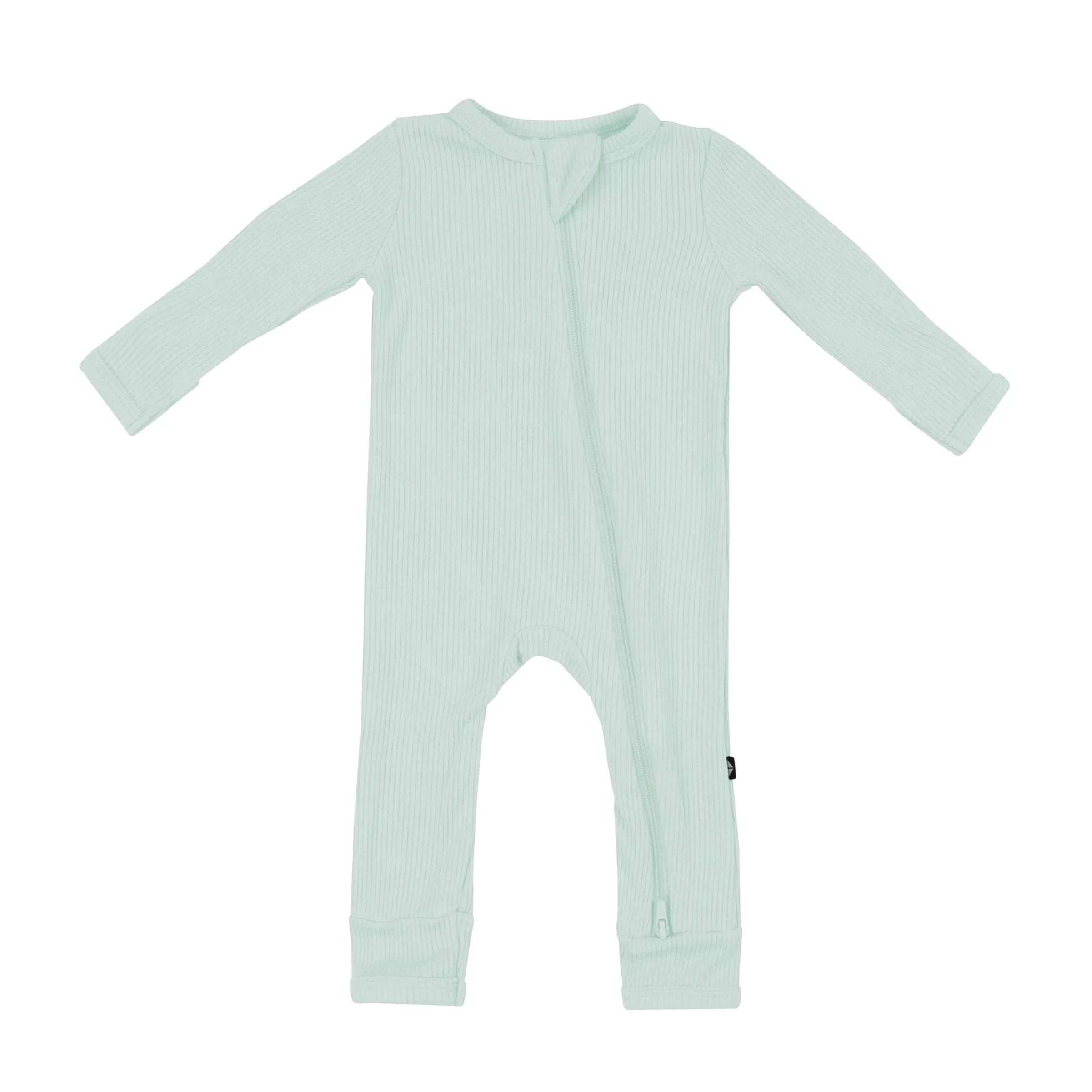 Ribbed Zipper Romper in Sage Secondary image