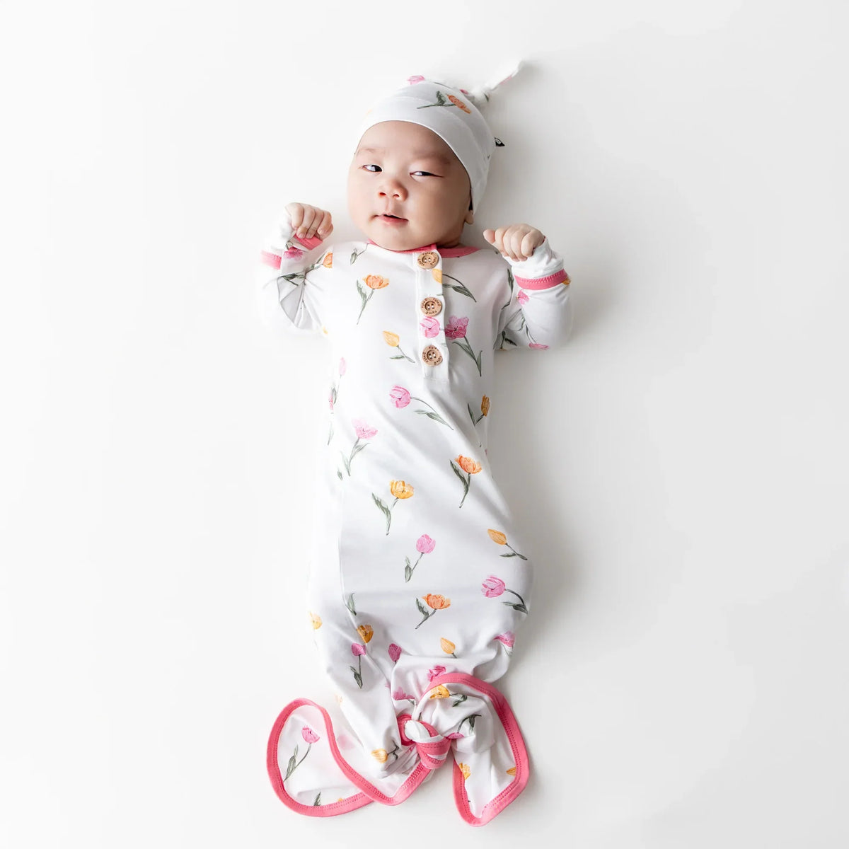 Knotted Gown with Hat Set in Tulip Main image