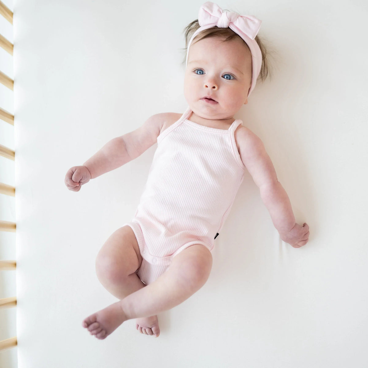 Ribbed Spaghetti Strap Bodysuit in Sakura Main image