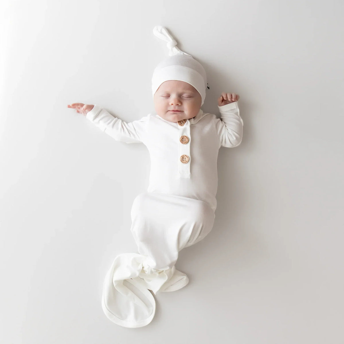 Knotted Gown with Hat Set in Cloud Main image