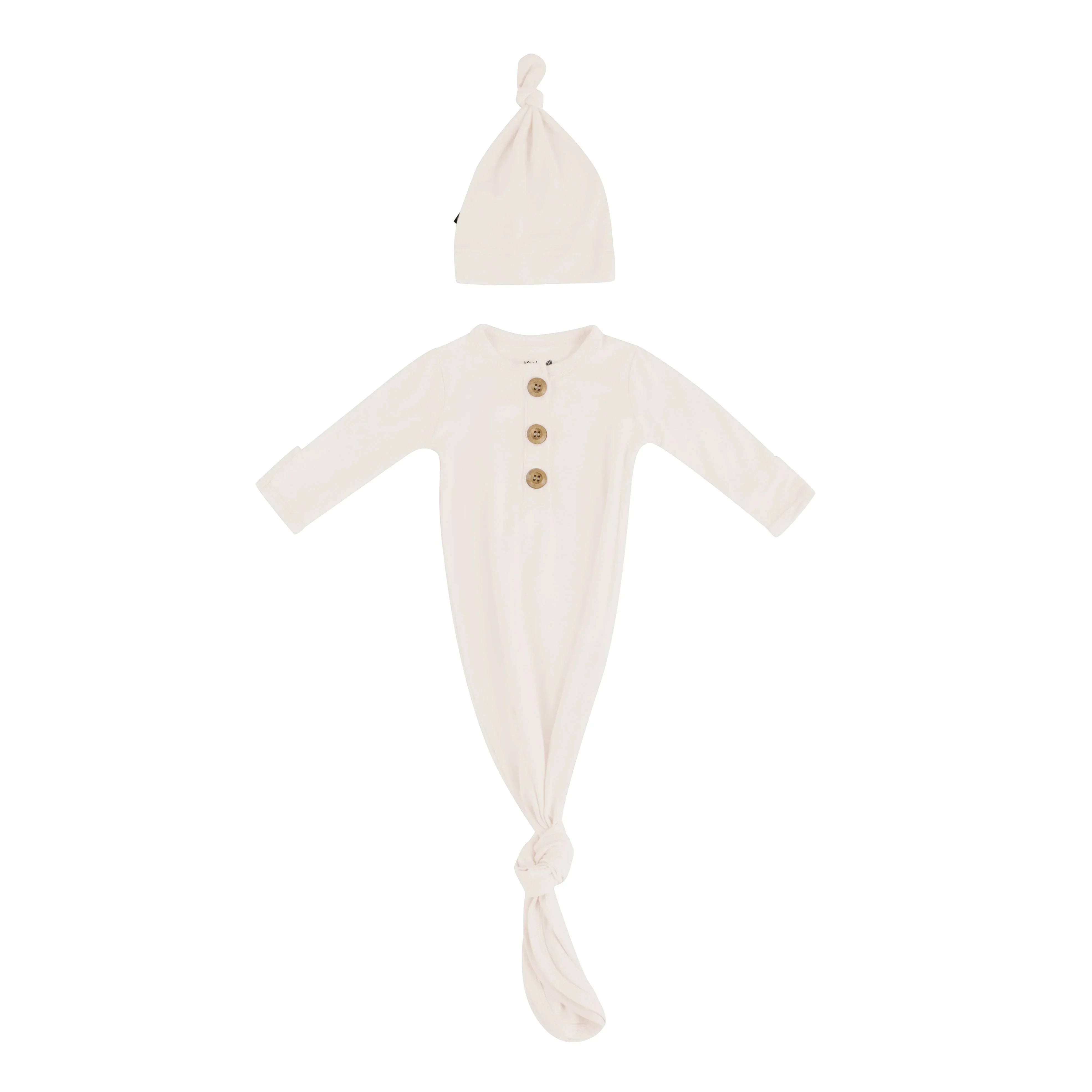 Knotted Gown with Hat Set in Oat Secondary image