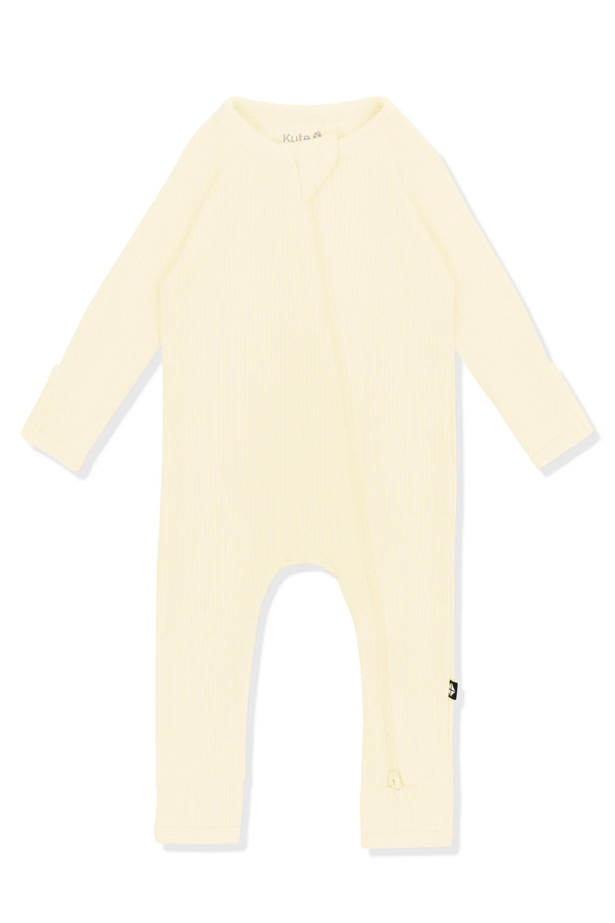 Ribbed Zipper Romper in Chamomile Secondary image