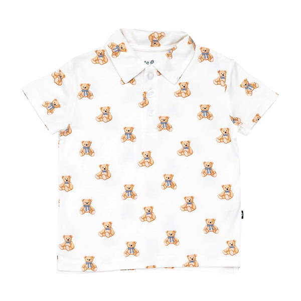 Toddler Short Sleeve Polo in Teddy Bear