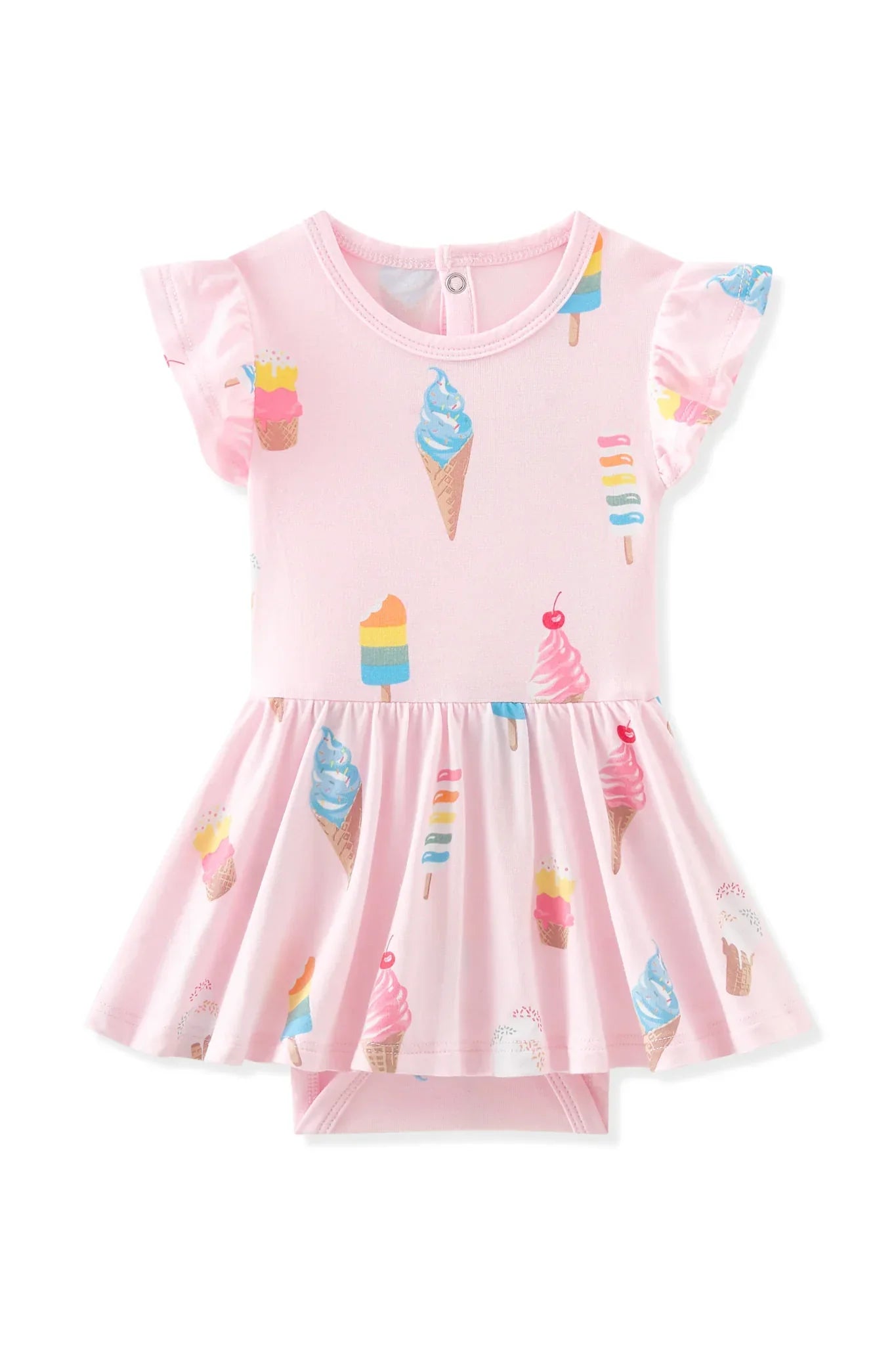 Twirl Bodysuit Dress in Sakura Ice Cream Secondary image