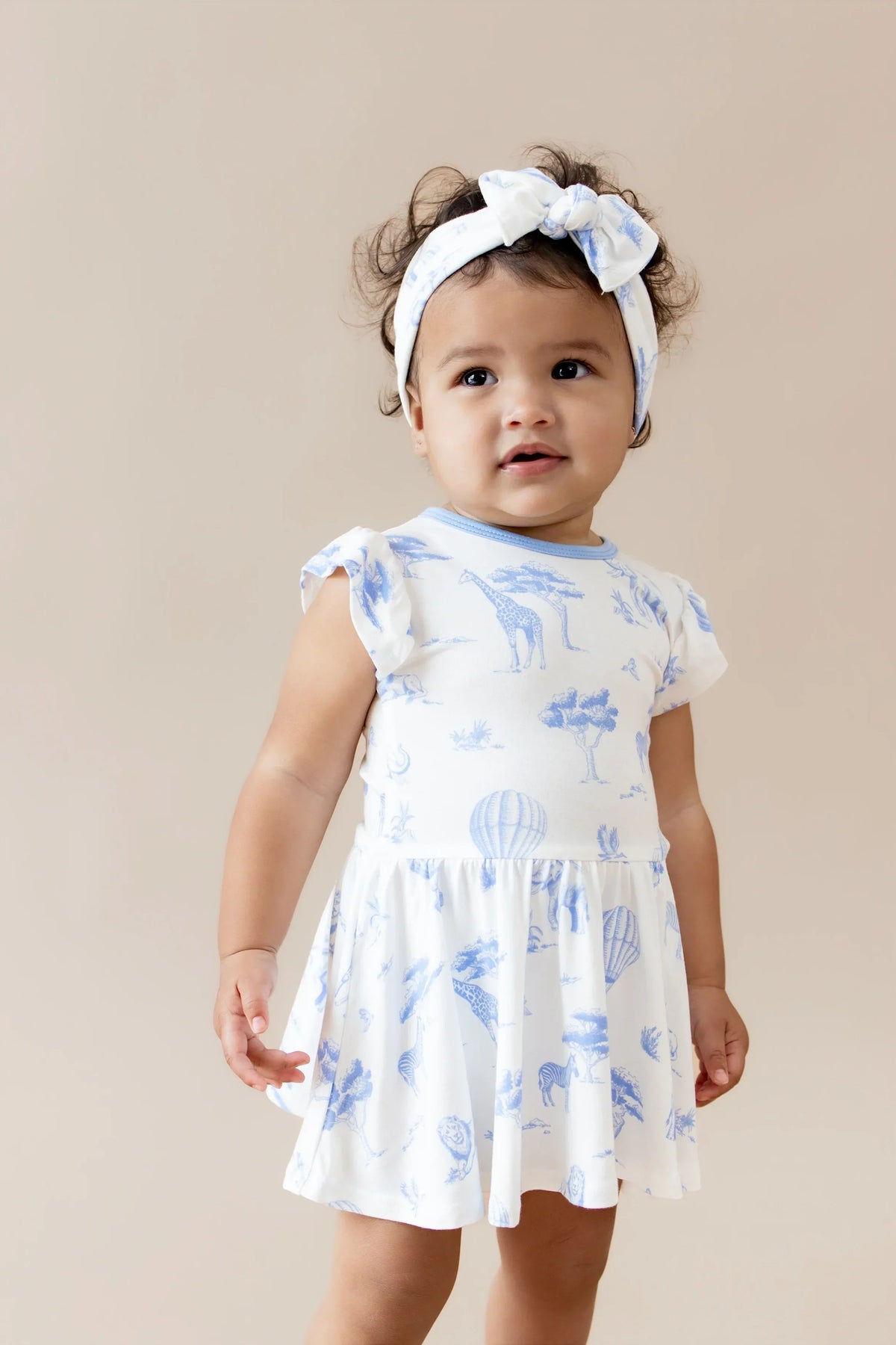 Twirl Bodysuit Dress in Toile Safari Main image