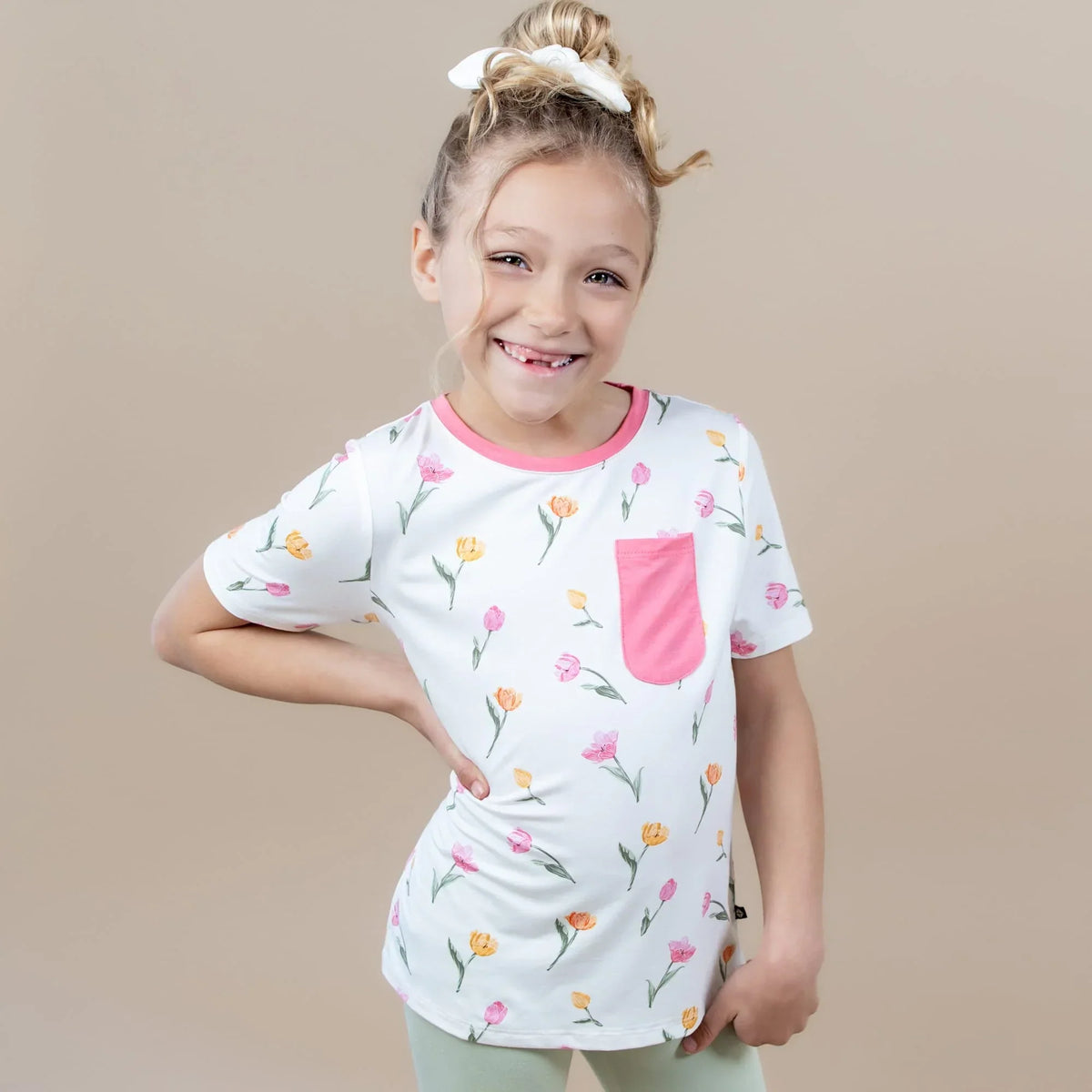 Toddler Crew Neck Tee in Tulip Main image