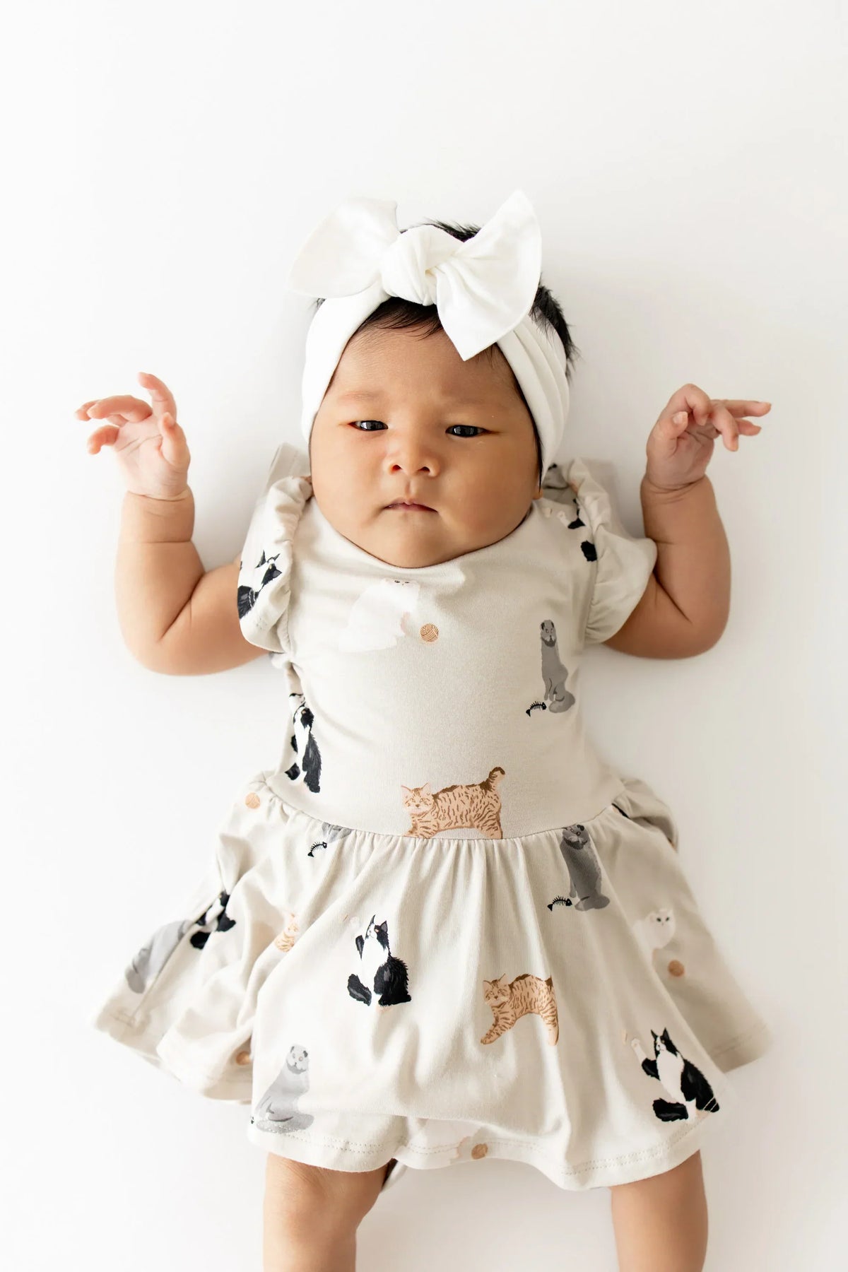 Twirl Bodysuit Dress in Fluffy Cat Main image