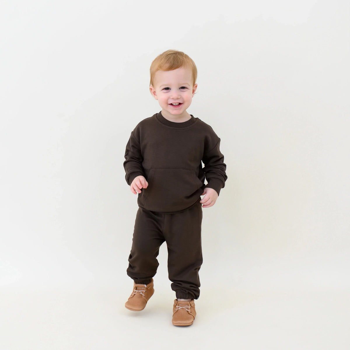 French Terry Jogger Set in Espresso Main image