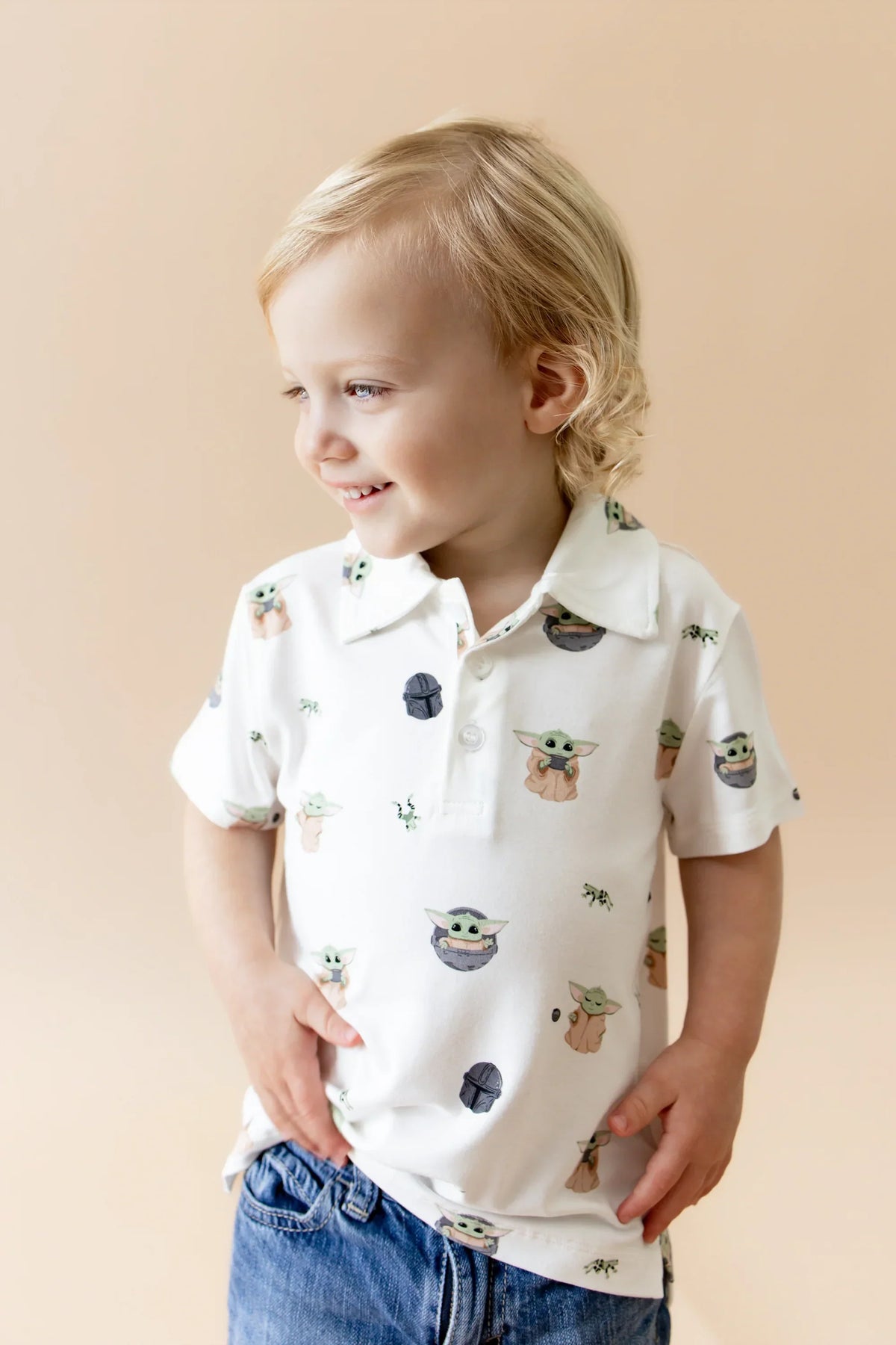Toddler Short Sleeve Polo in Grogu™ Main image