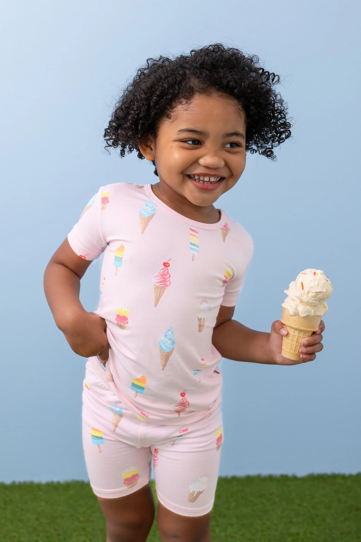 Short Sleeve Pajamas in Sakura Ice Cream Main image