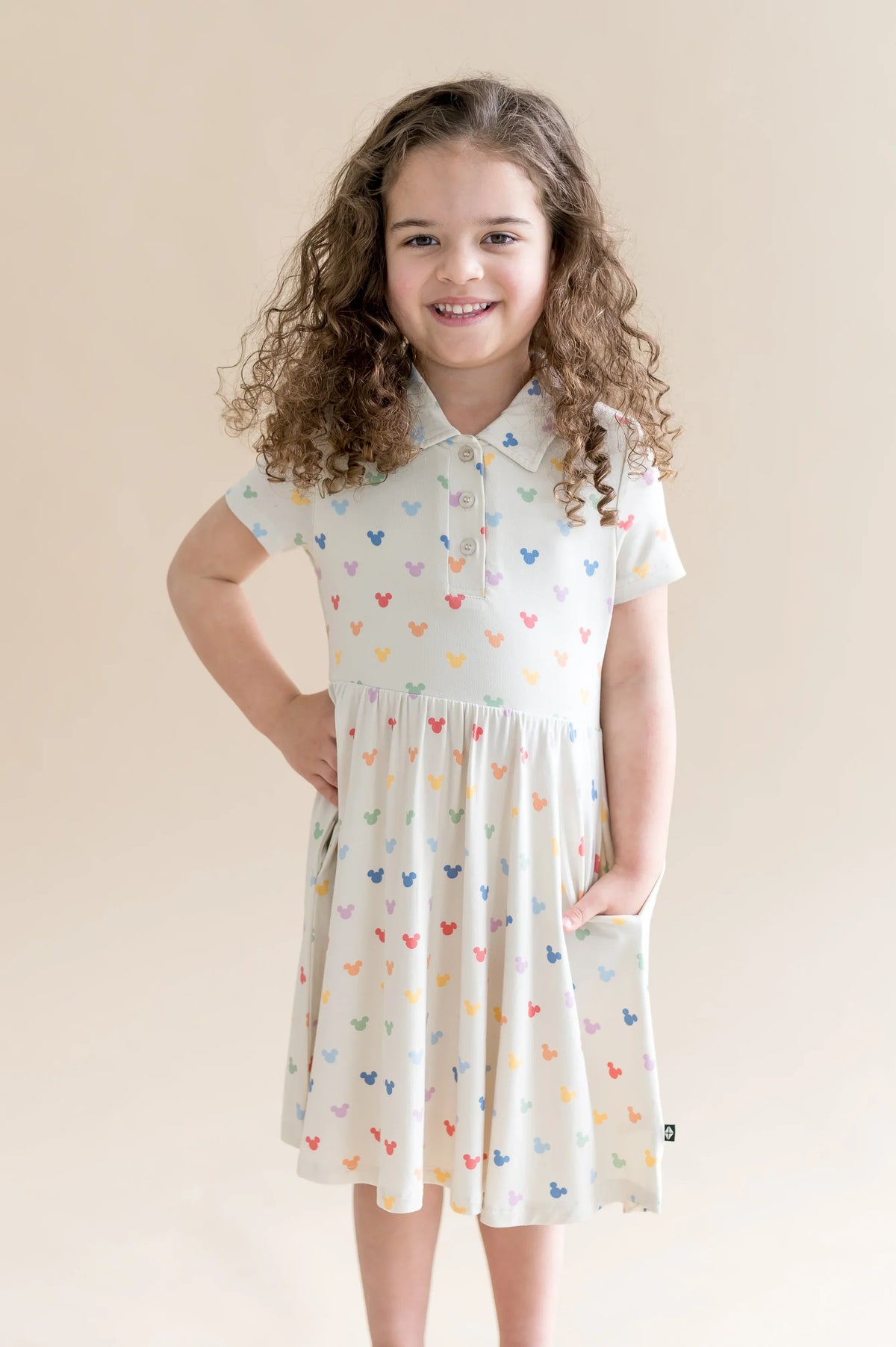 Polo Dress in Pastel Mickey Mouse Main image