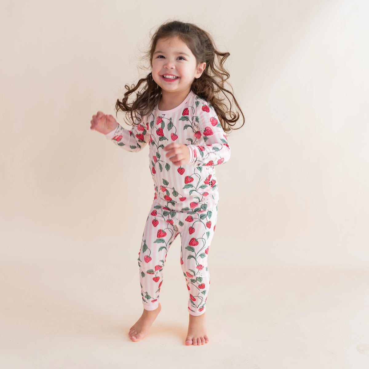 Long Sleeve Pajamas in Strawberry Fields Main image