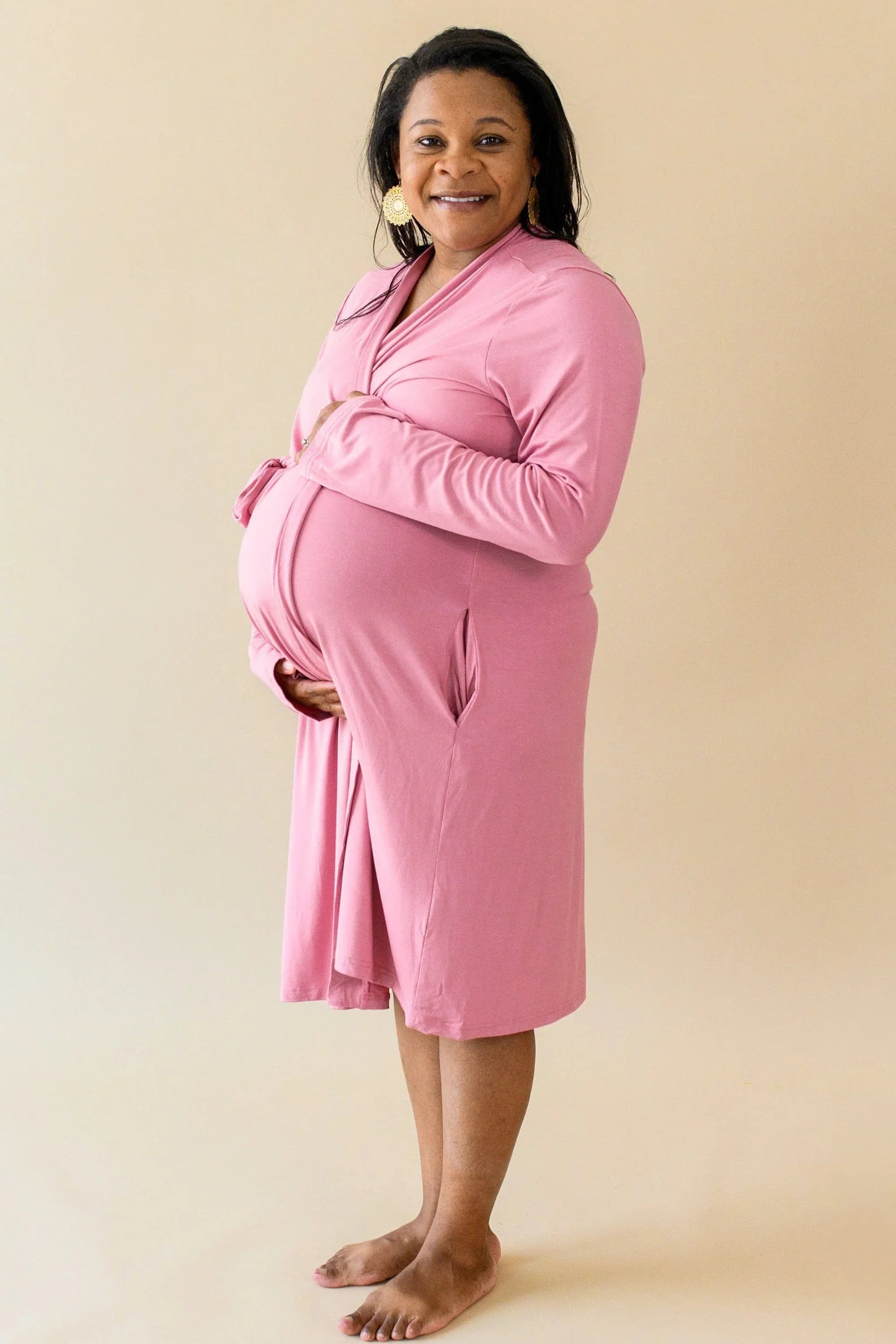 Women’s Lounge Robe in Apple Blossom Secondary image