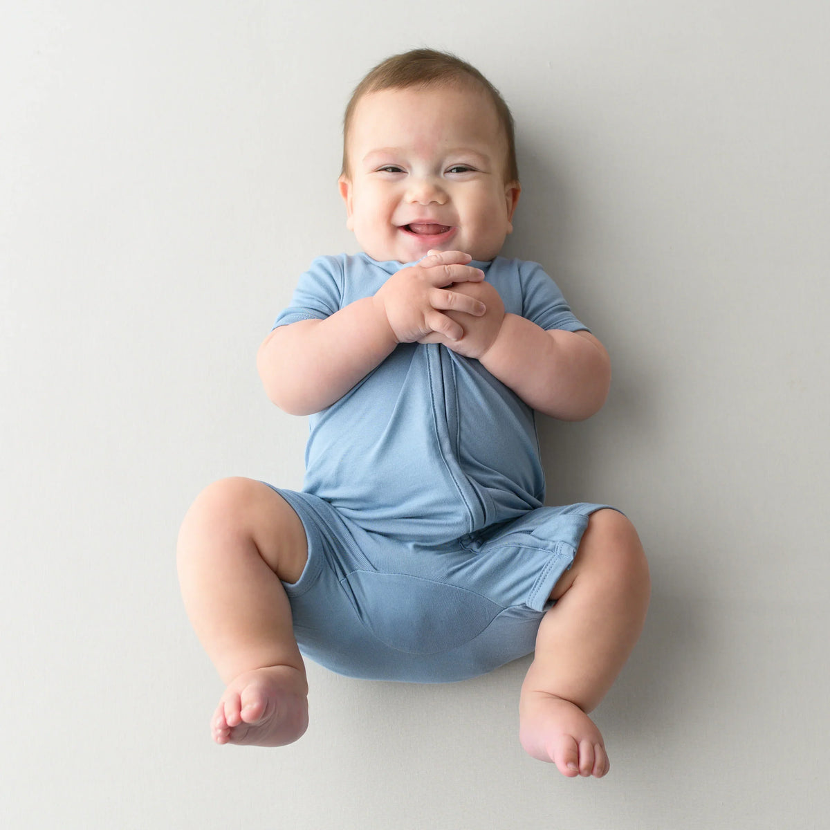 Zippered Shortall Romper in Slate Main image
