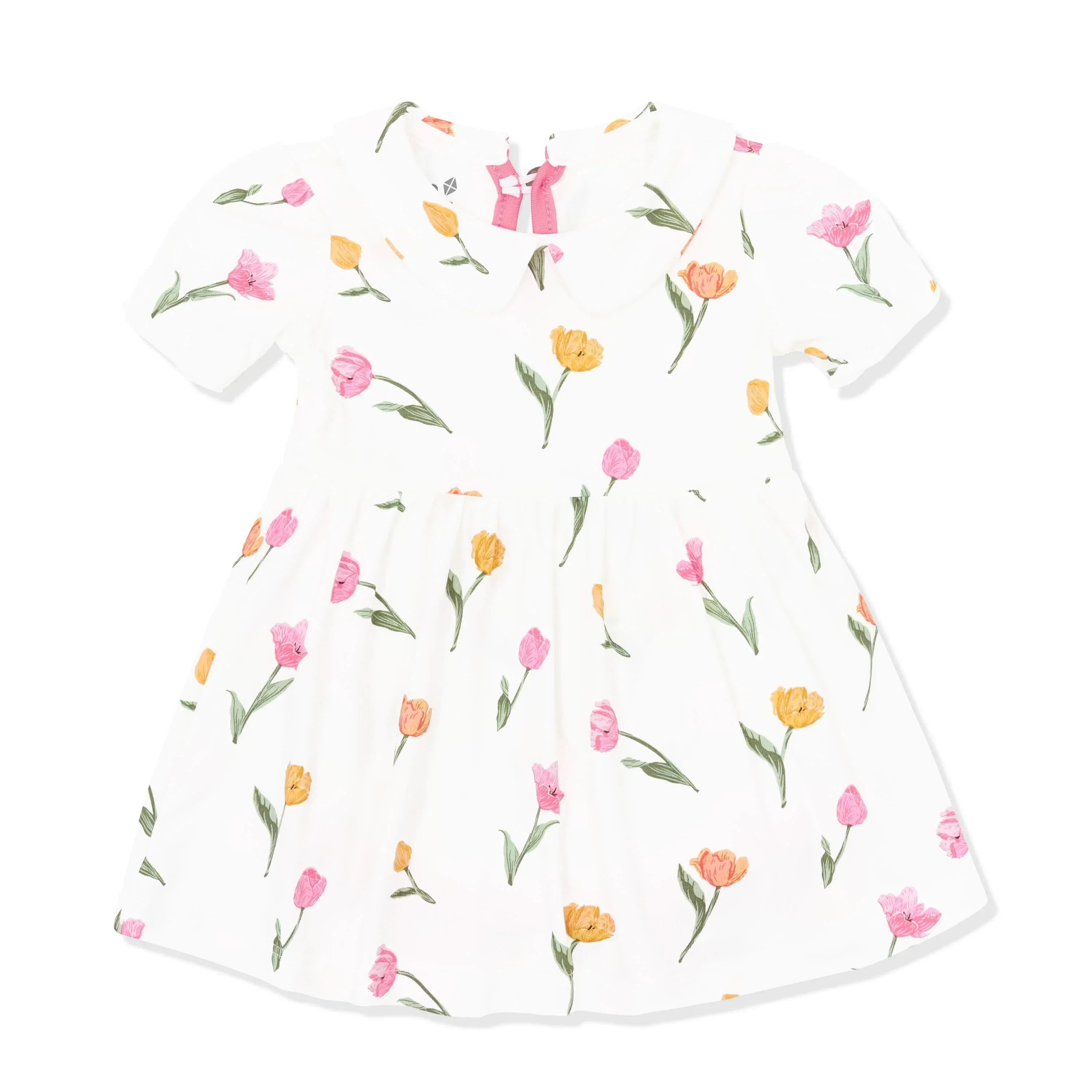 Peter Pan Collar Bodysuit Dress in Tulip Secondary image