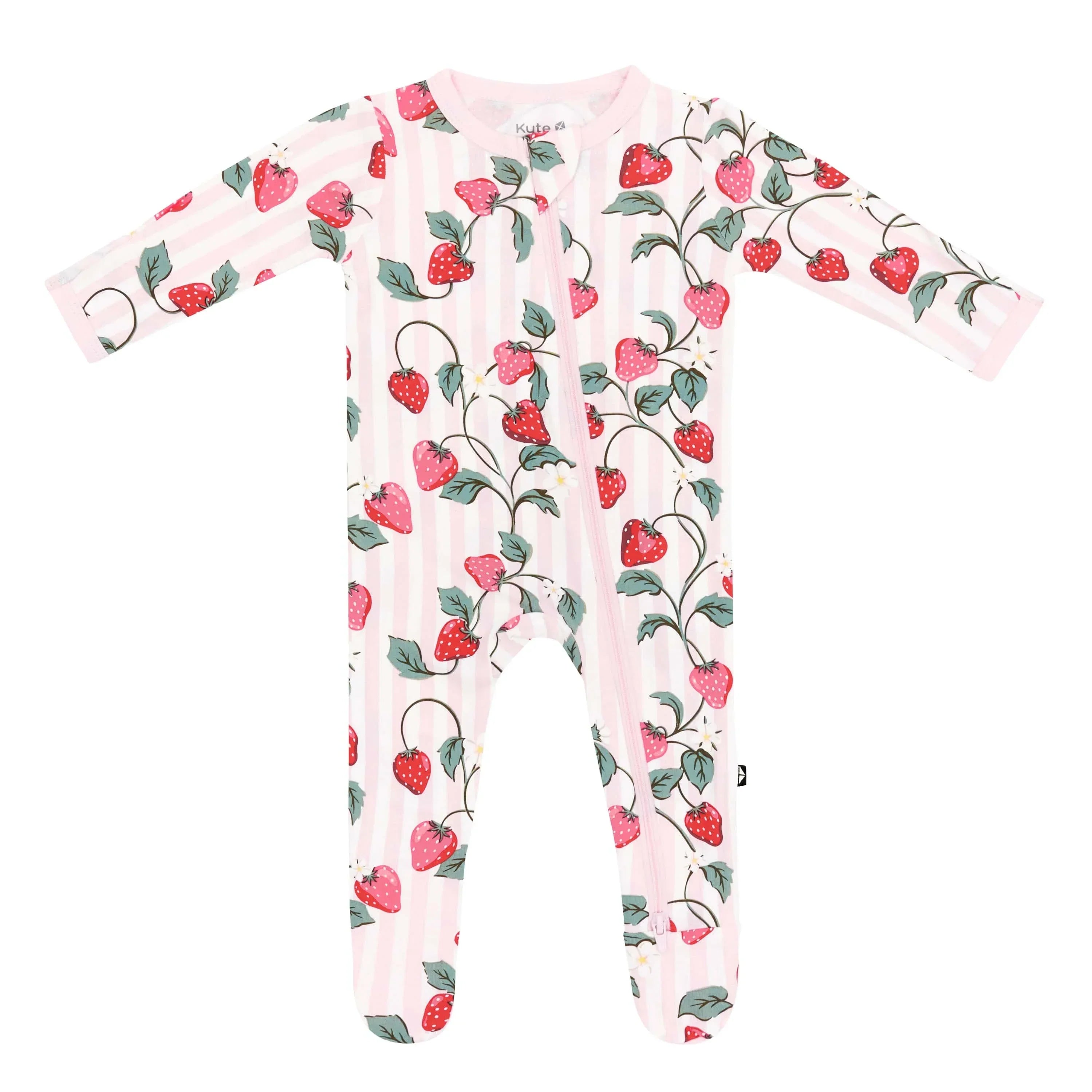 Zippered Footie in Strawberry Fields Secondary image
