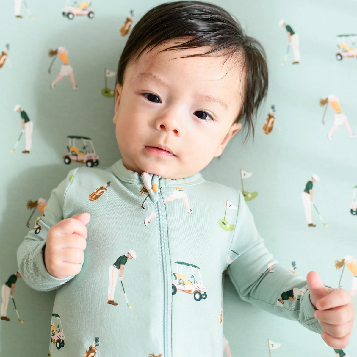 Zippered Romper in Golf
