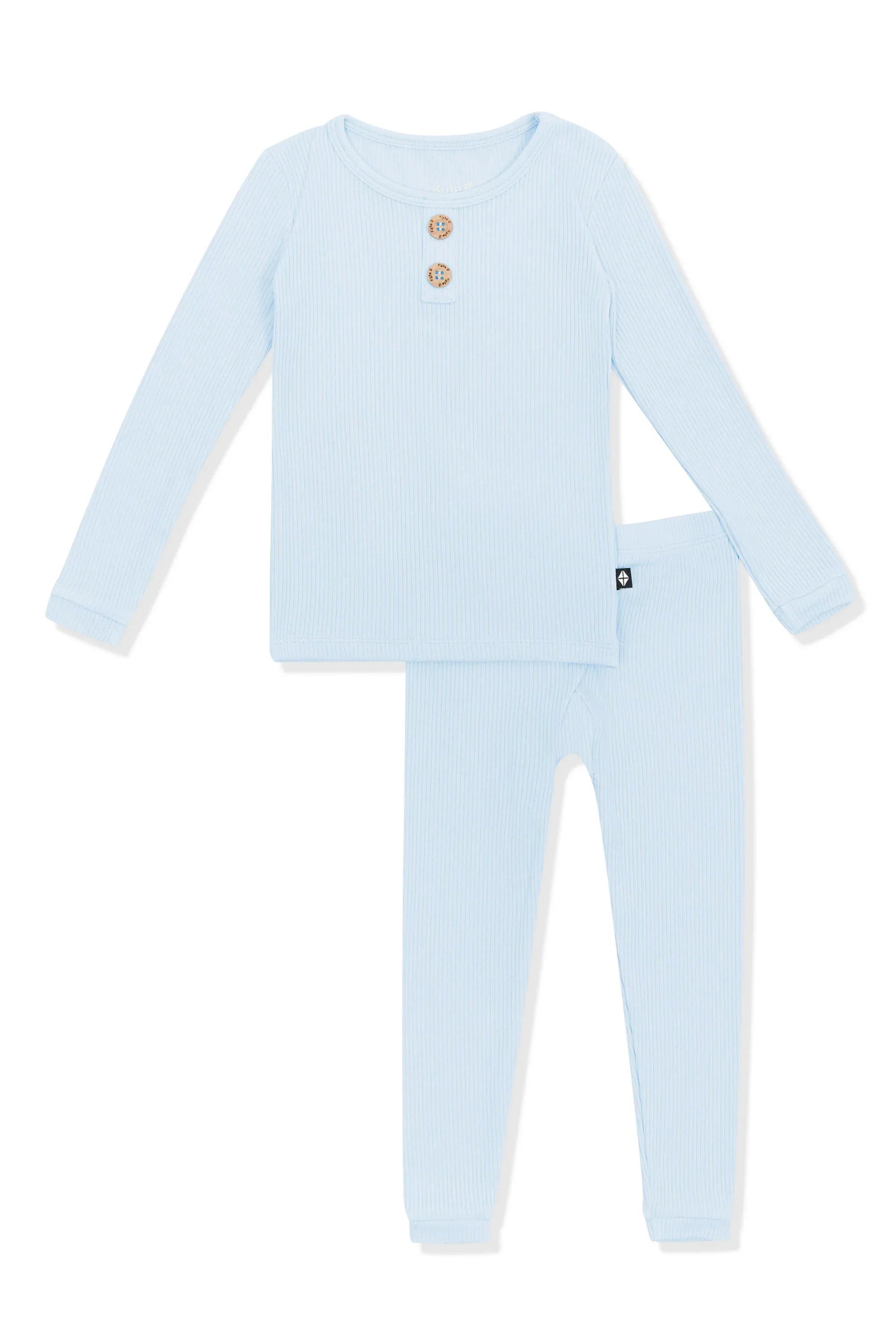 Ribbed Henley Set in Breeze Secondary image