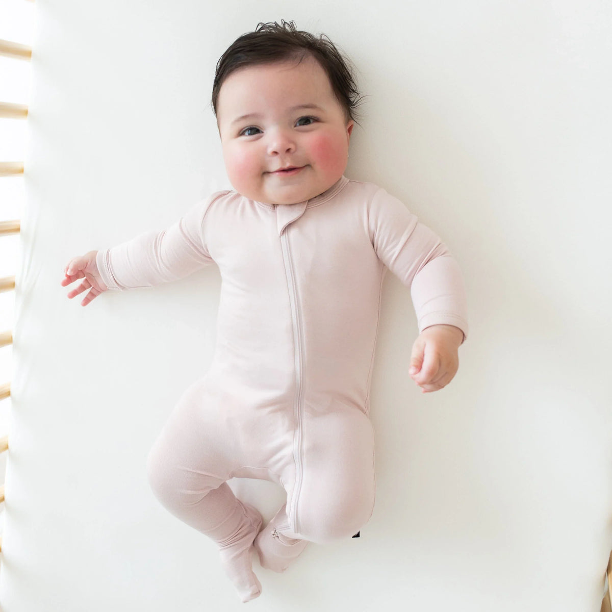 Zippered Footie in Blush Main image