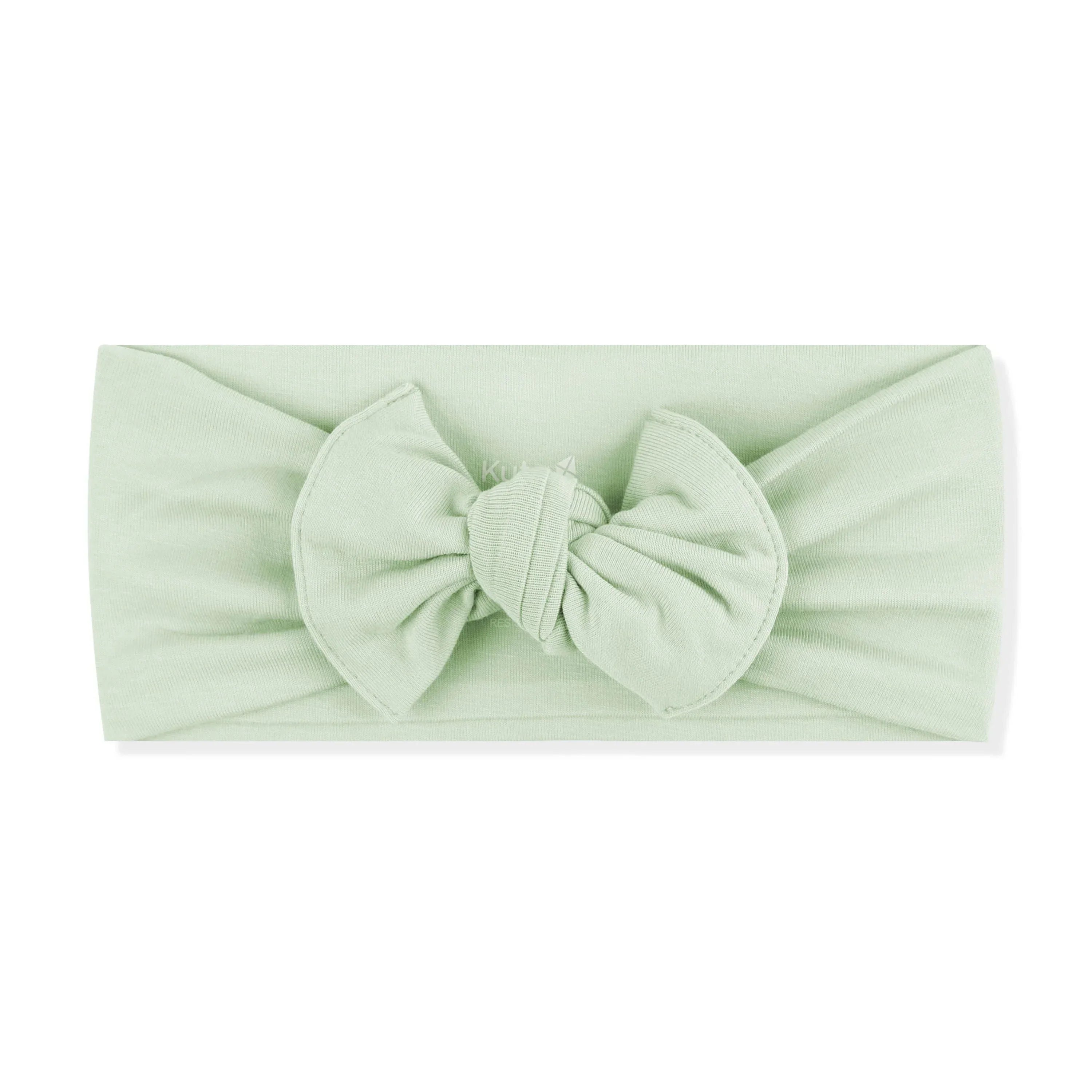 Knotted Bow Headband in Basil Secondary image