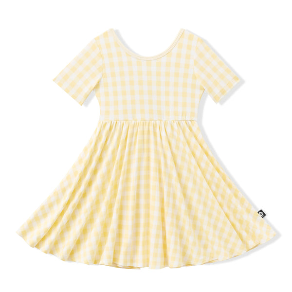 Twirl Dress in Gingham Chamomile