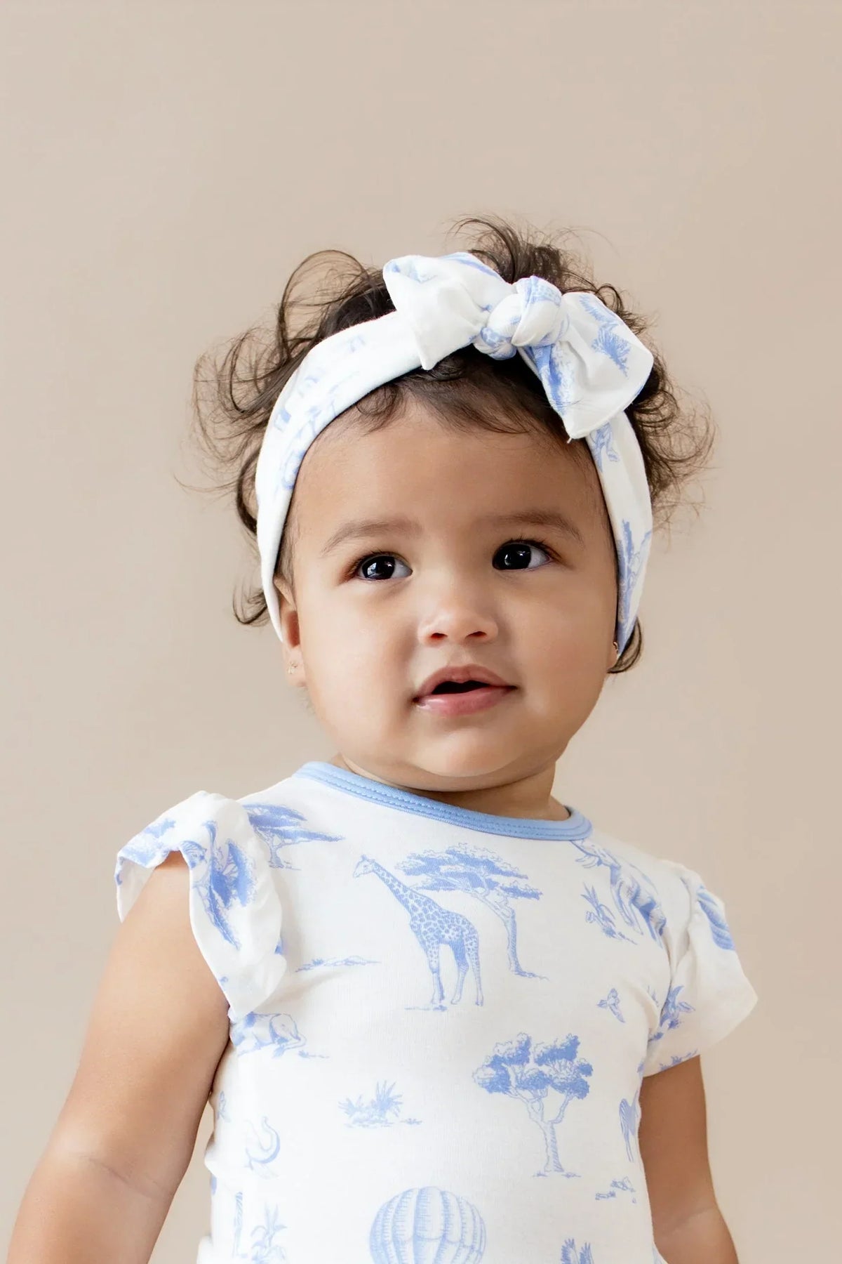 Knotted Bow Headband in Toile Safari Main image