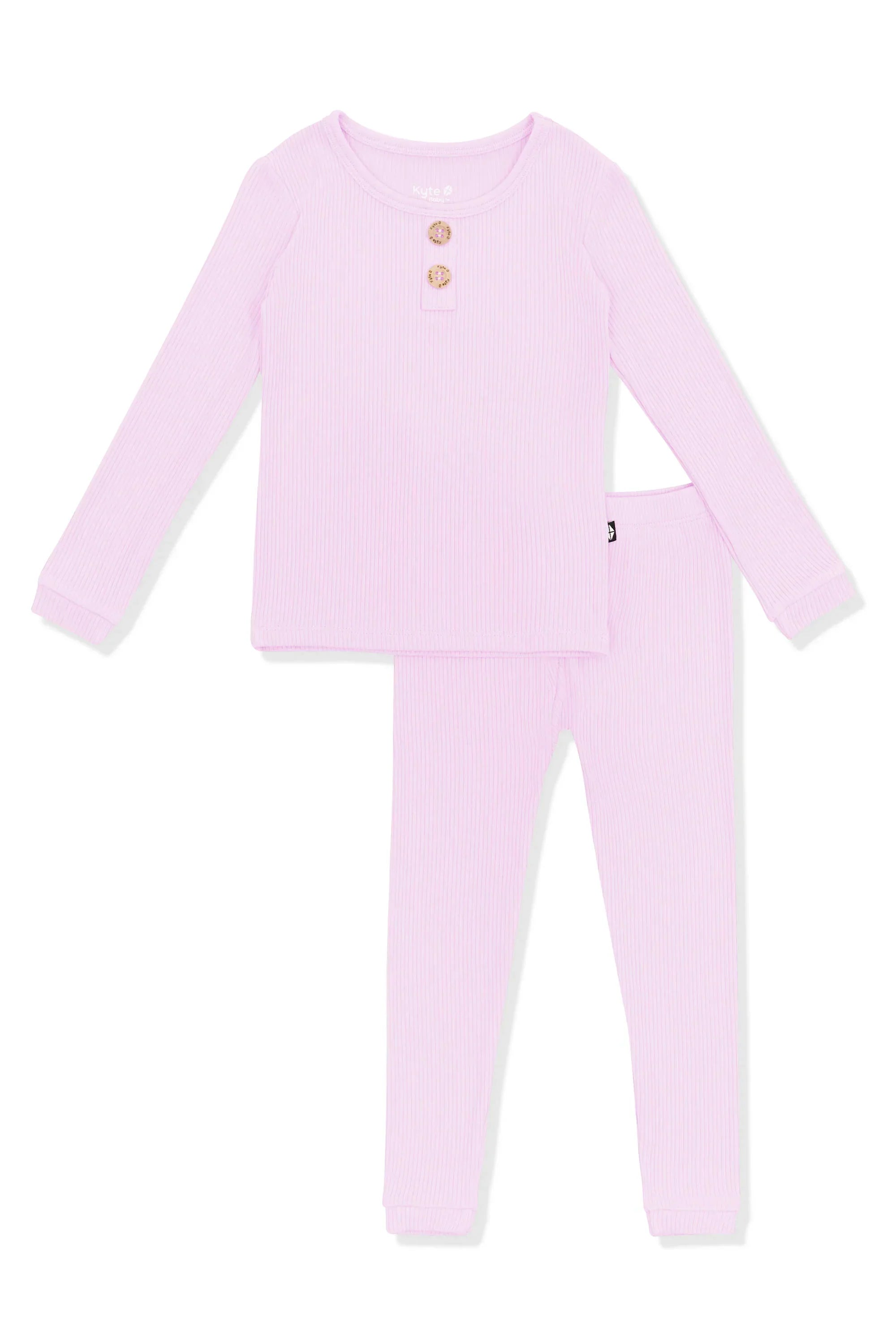 Ribbed Henley Set in Thistle Secondary image