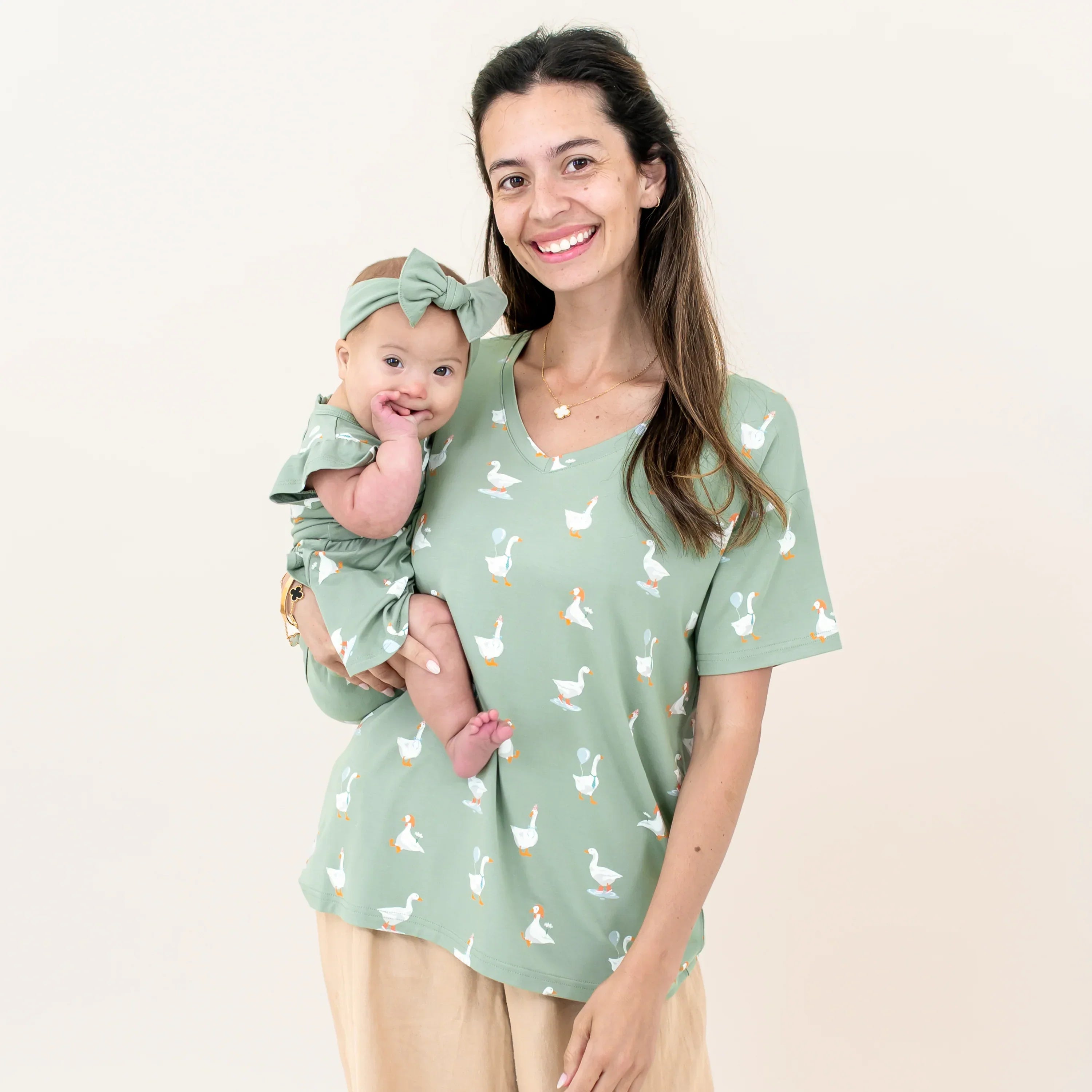 Women's Relaxed Fit V-Neck in Silly Goose Secondary image