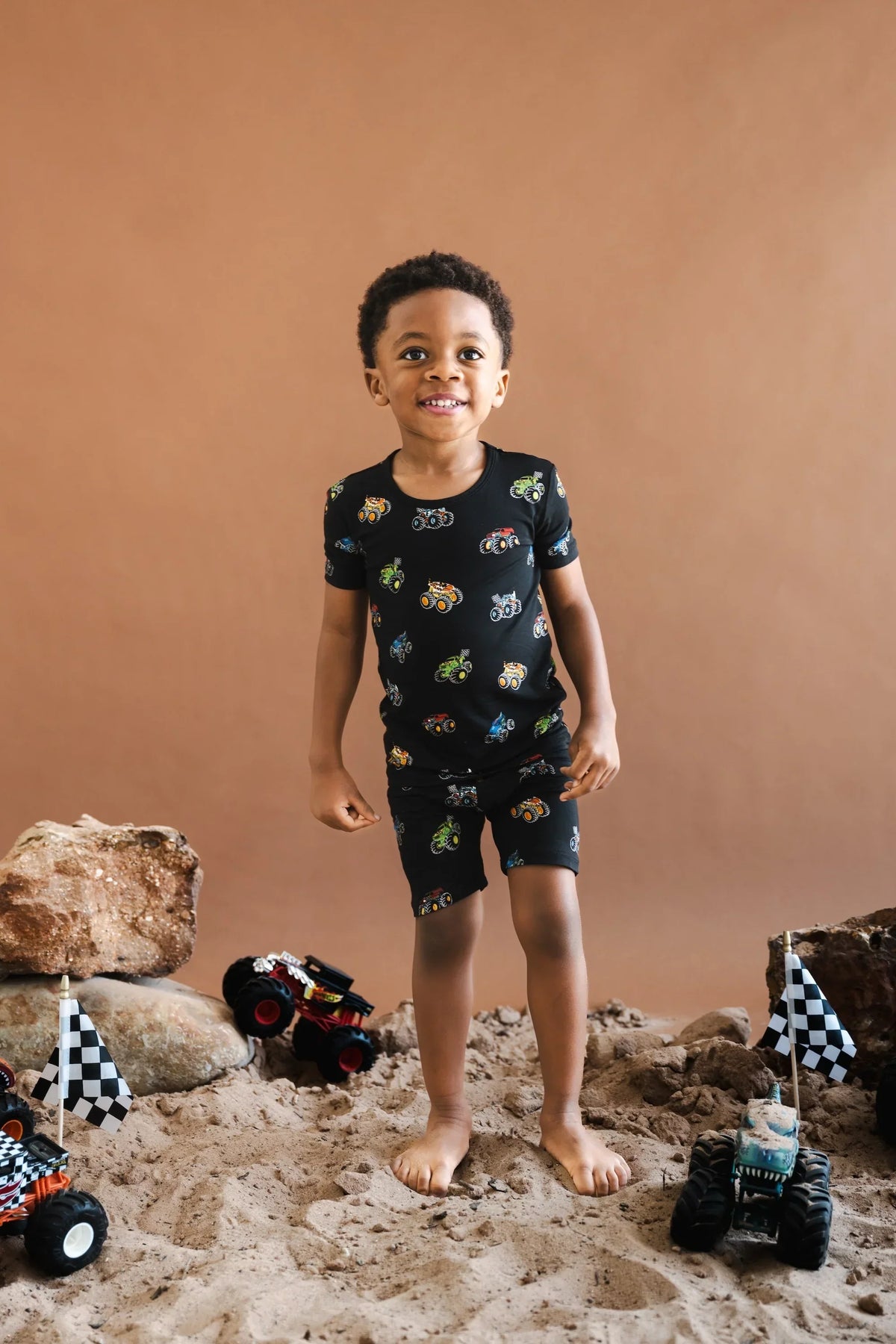 Short Sleeve Pajamas in Monster Truck Main image