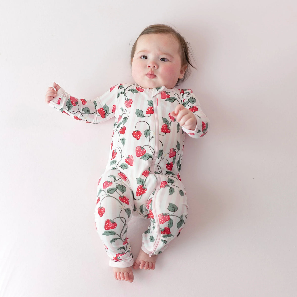 Zippered Romper in Strawberry Fields Main image