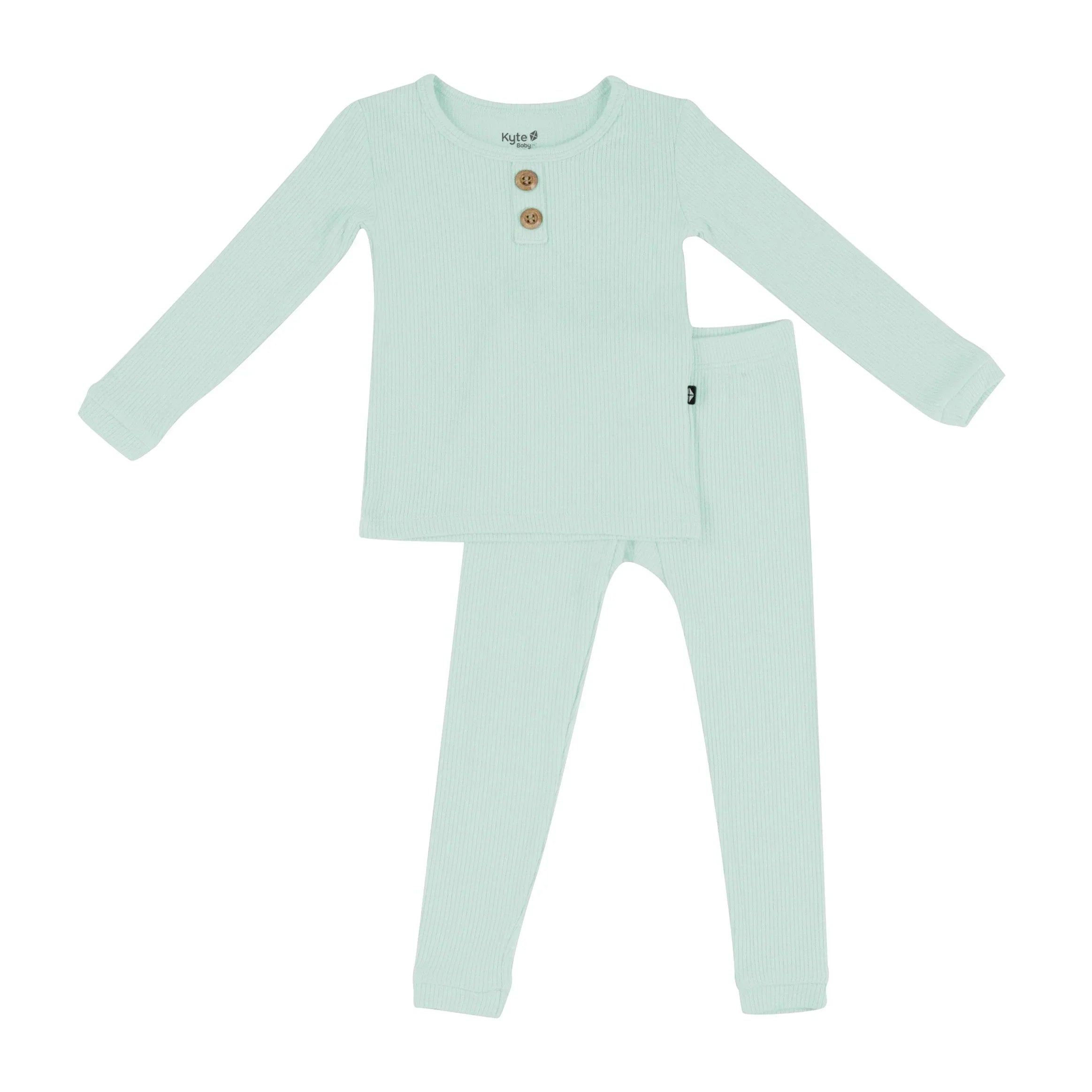 Ribbed Henley Set in Sage Secondary image
