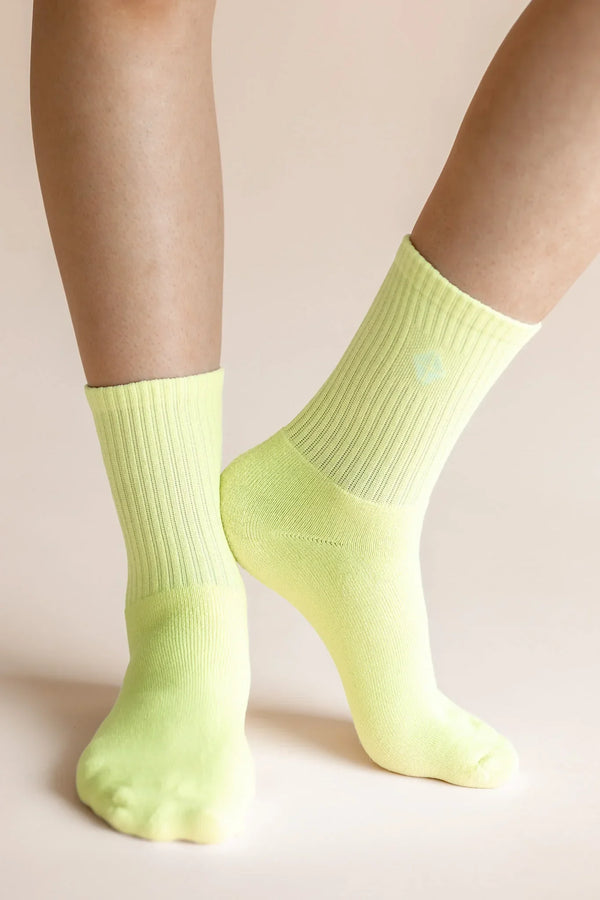Adult Crew Socks in Citron
