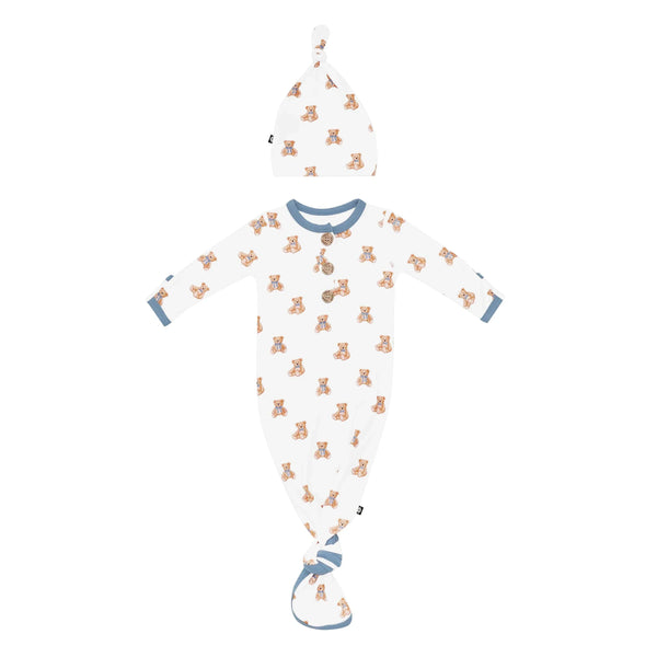 Knotted Gown with Hat Set in Teddy Bear