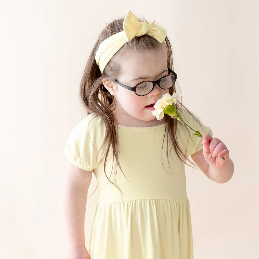 Knotted Bow Headband in Chamomile