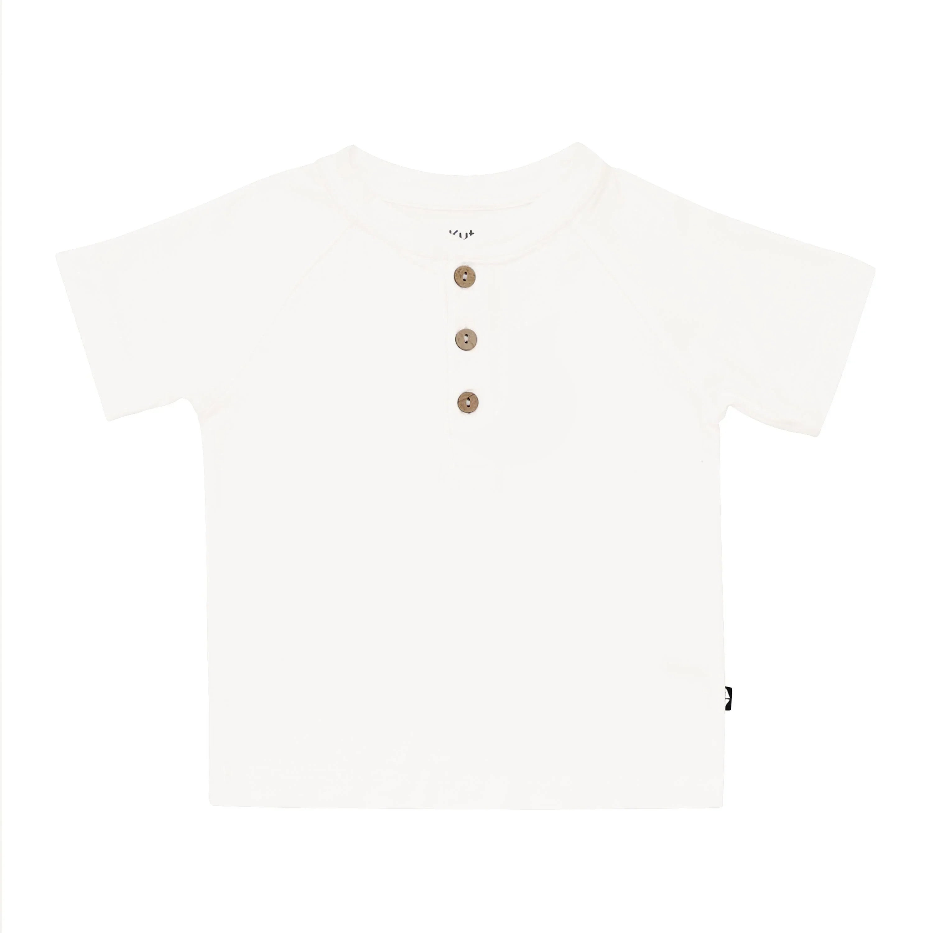 Short Sleeve Toddler Henley Tee in Cloud Secondary image