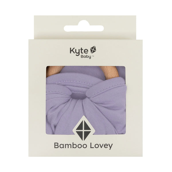 Lovey in Taro with Removable Wooden Teething Ring
