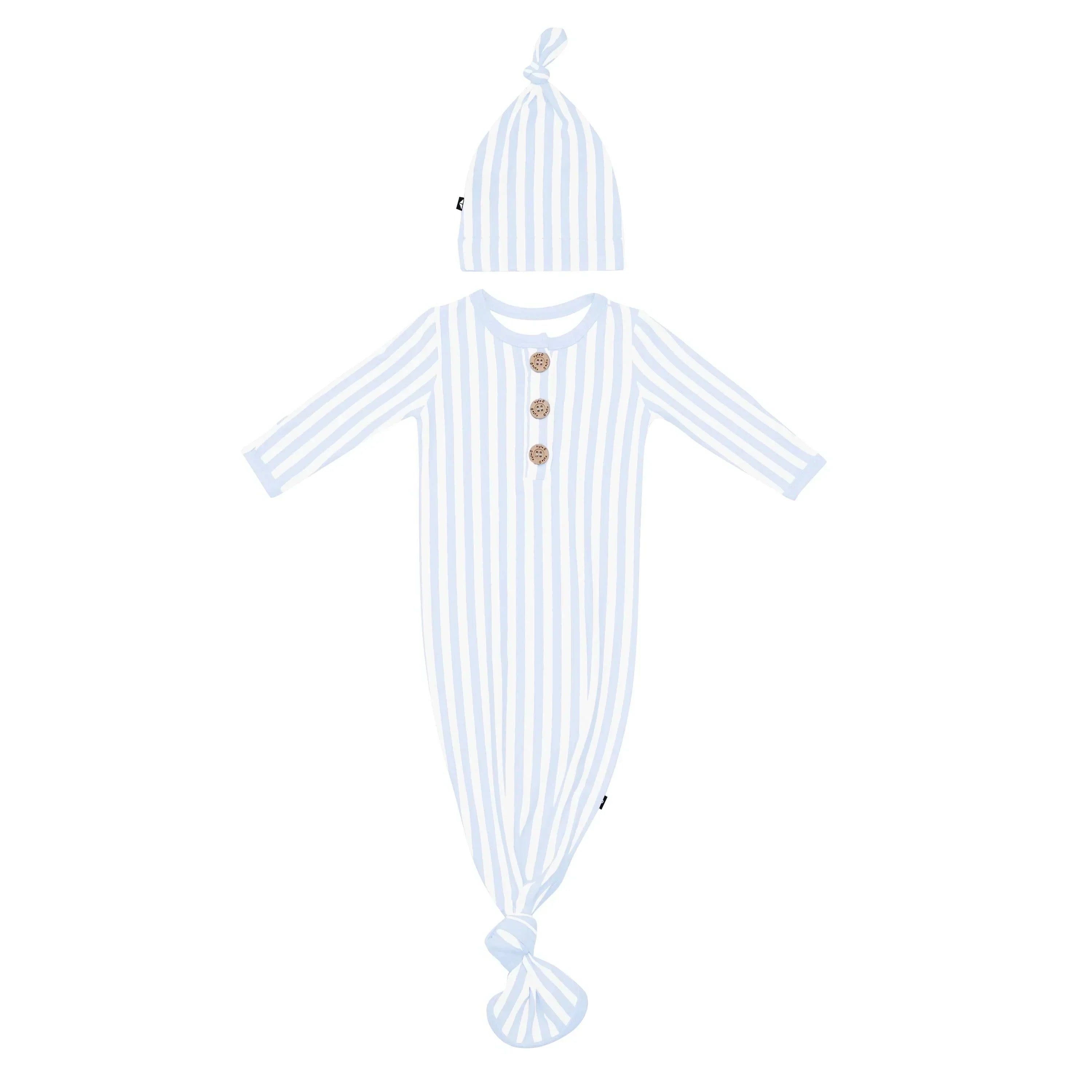 Knotted Gown with Hat Set in Small Mist Stripe Secondary image